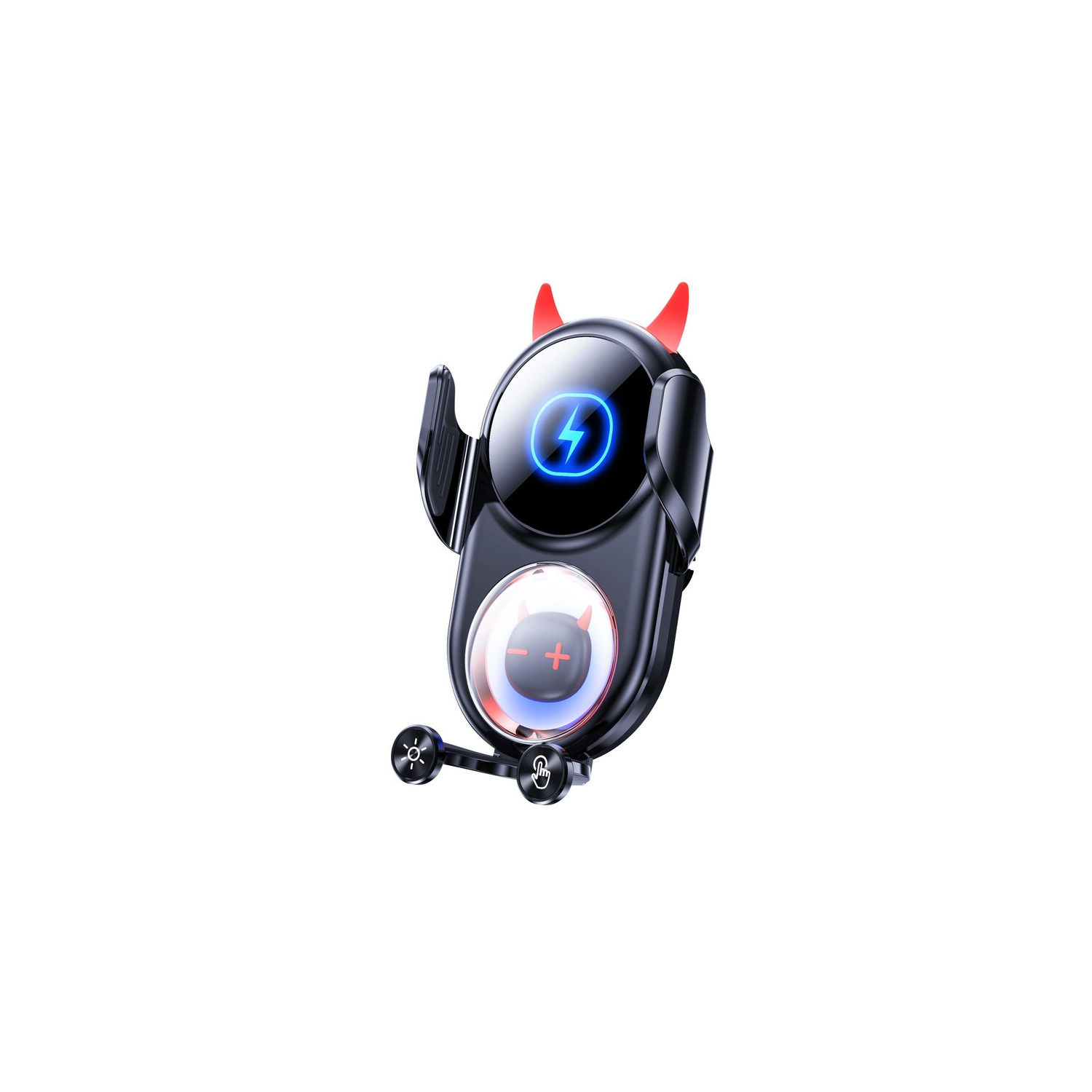 Fast-Charging Car Phone Charger - Rotatable Car Charger Anti-Shaking Funny Phone Stand, Decorative Phone Holder For Travel - Black