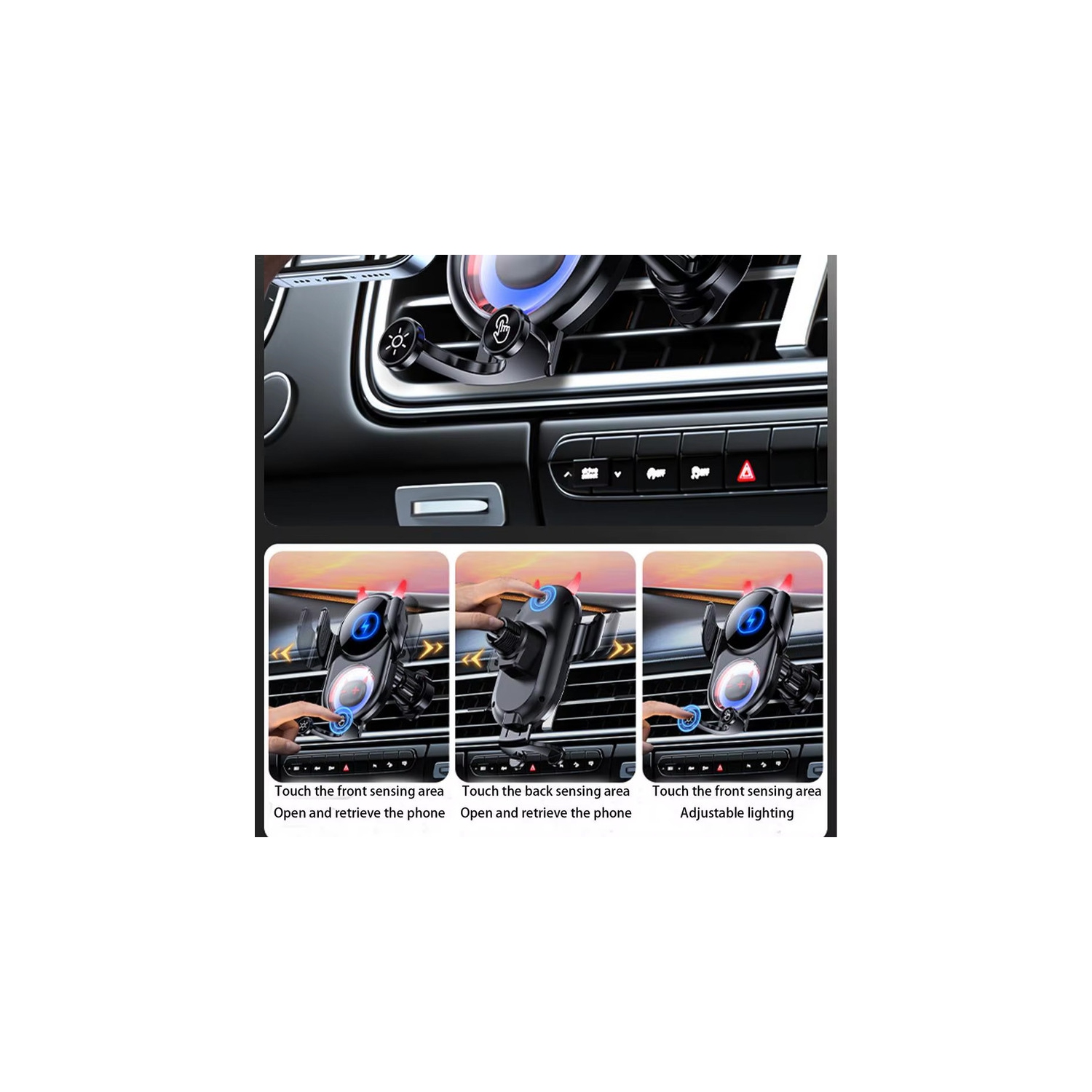 Fast-Charging Car Phone Charger Devil Rotatable Car Charger Anti-Shaking Funny Phone Stand Decorative Phone Holder For Travel