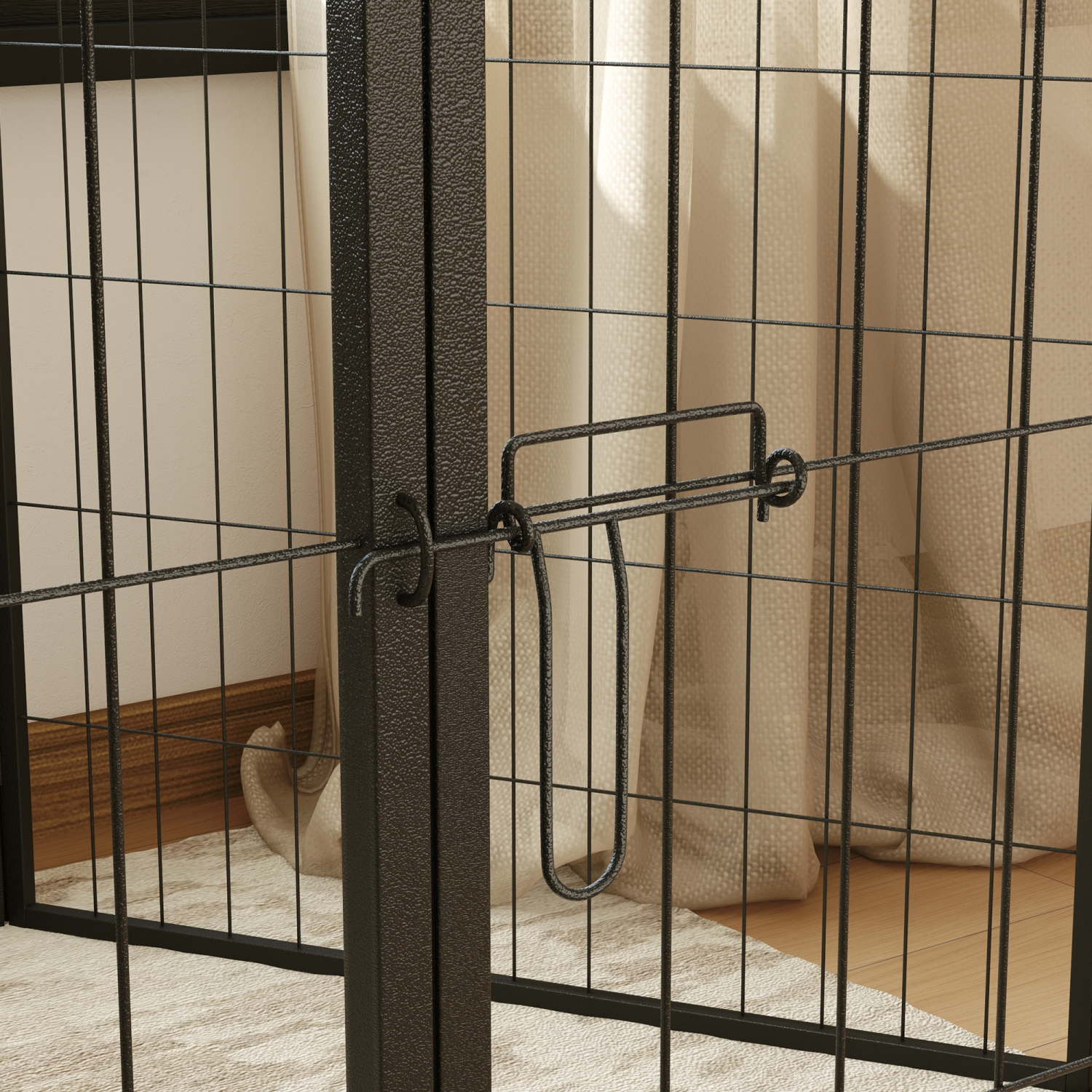 PawHut – Parc pour chien, stylo d'exercice robuste intérieur extérieur, clôture portative avec porte pour gros chiens, 6 panneaux, 39 haut. (Po