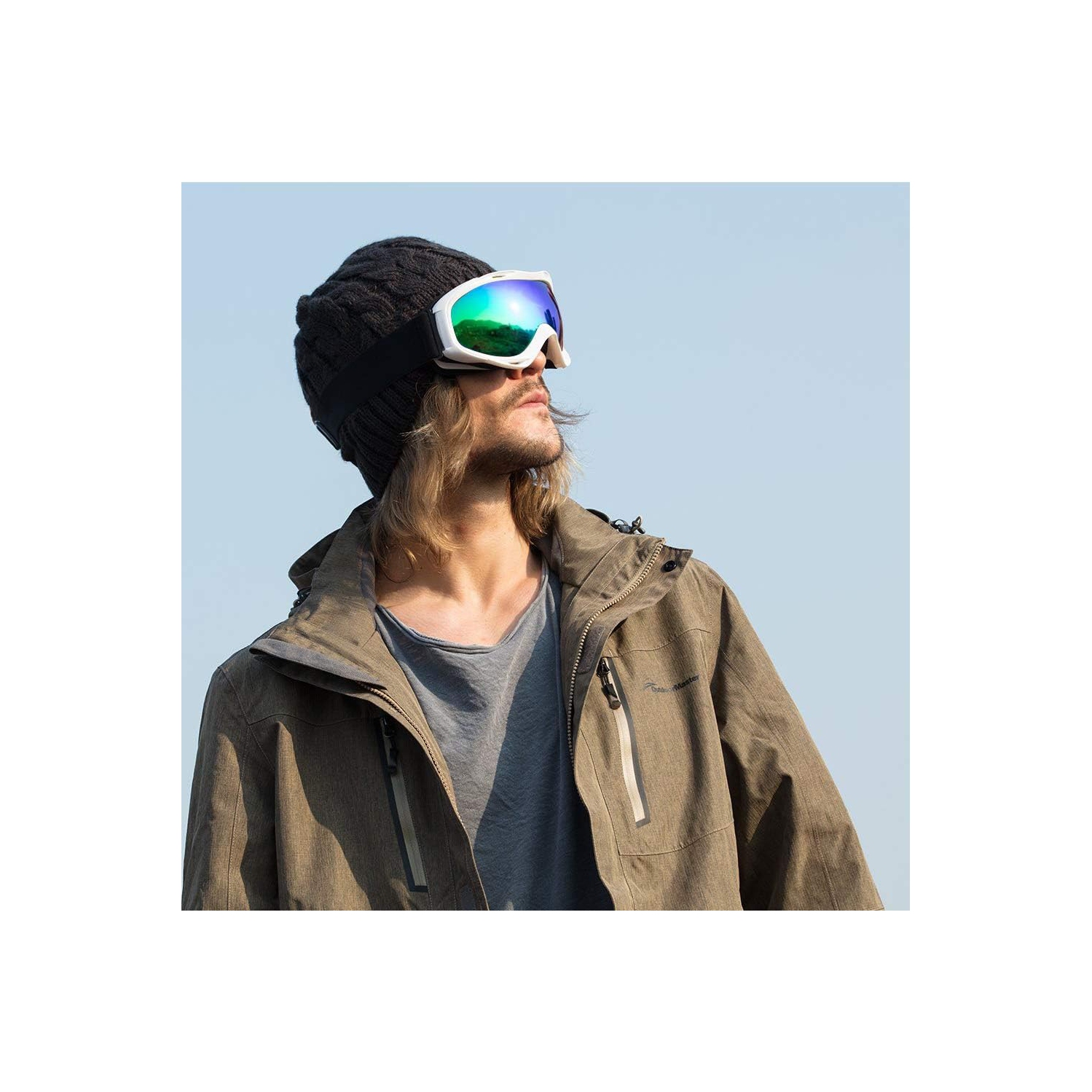 Lunettes de ski OTG – Lunettes de ski/planche à neige anti-buée pour femmes, hommes et jeunes – 100 % protection UV