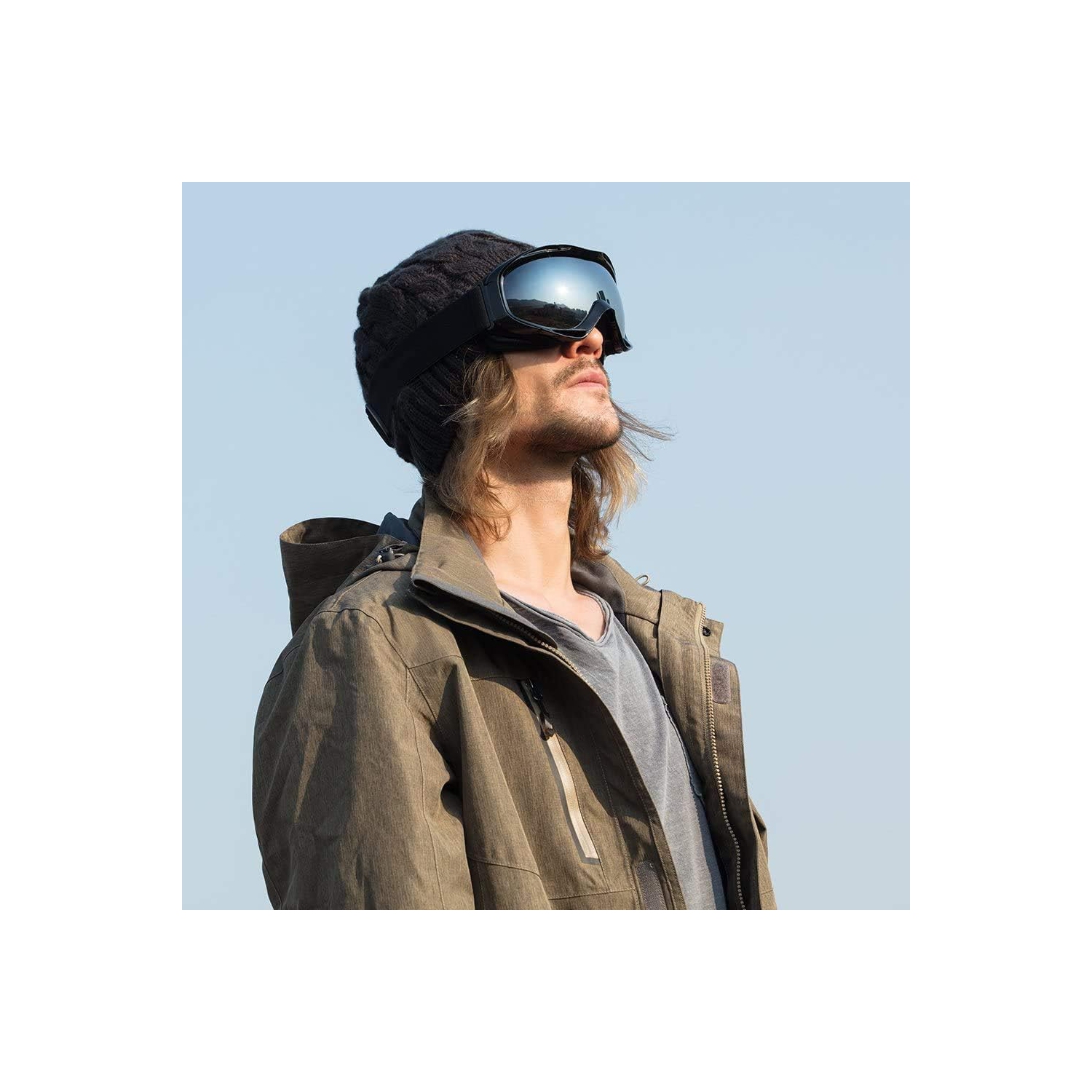 Lunettes de ski OTG – Lunettes de ski/planche à neige anti-buée pour femmes, hommes et jeunes – 100 % protection UV