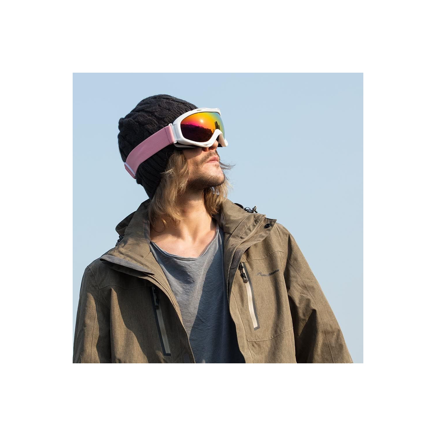 Lunettes de ski OTG – Lunettes de ski/planche à neige anti-buée pour femmes, hommes et jeunes – 100 % protection UV