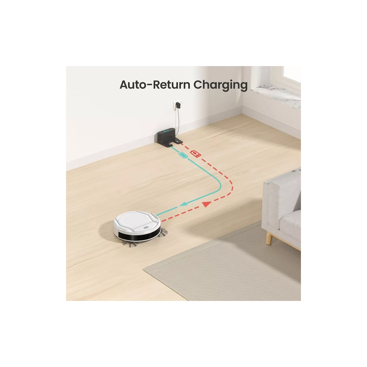 Lefant Wi-Fi Connected Robot Vacuum Cleaner App/Alexa Smart Vacuum Self-Charging