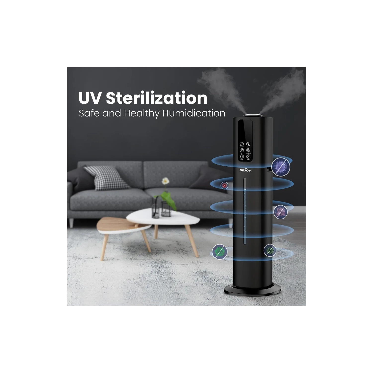 Humidifiers for Bedroom Large Room Office Cool Mist Air Humidifier 8L/2.11Gal US