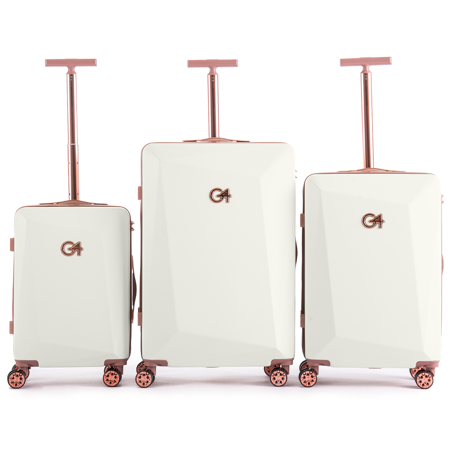 WINGOMART 3-Piece Luggage Set Lightweight Durable PC+ABS Hardshell, Double Spinner Wheels, TSA Lock - 20in/24IN/28in- Ivory Sand