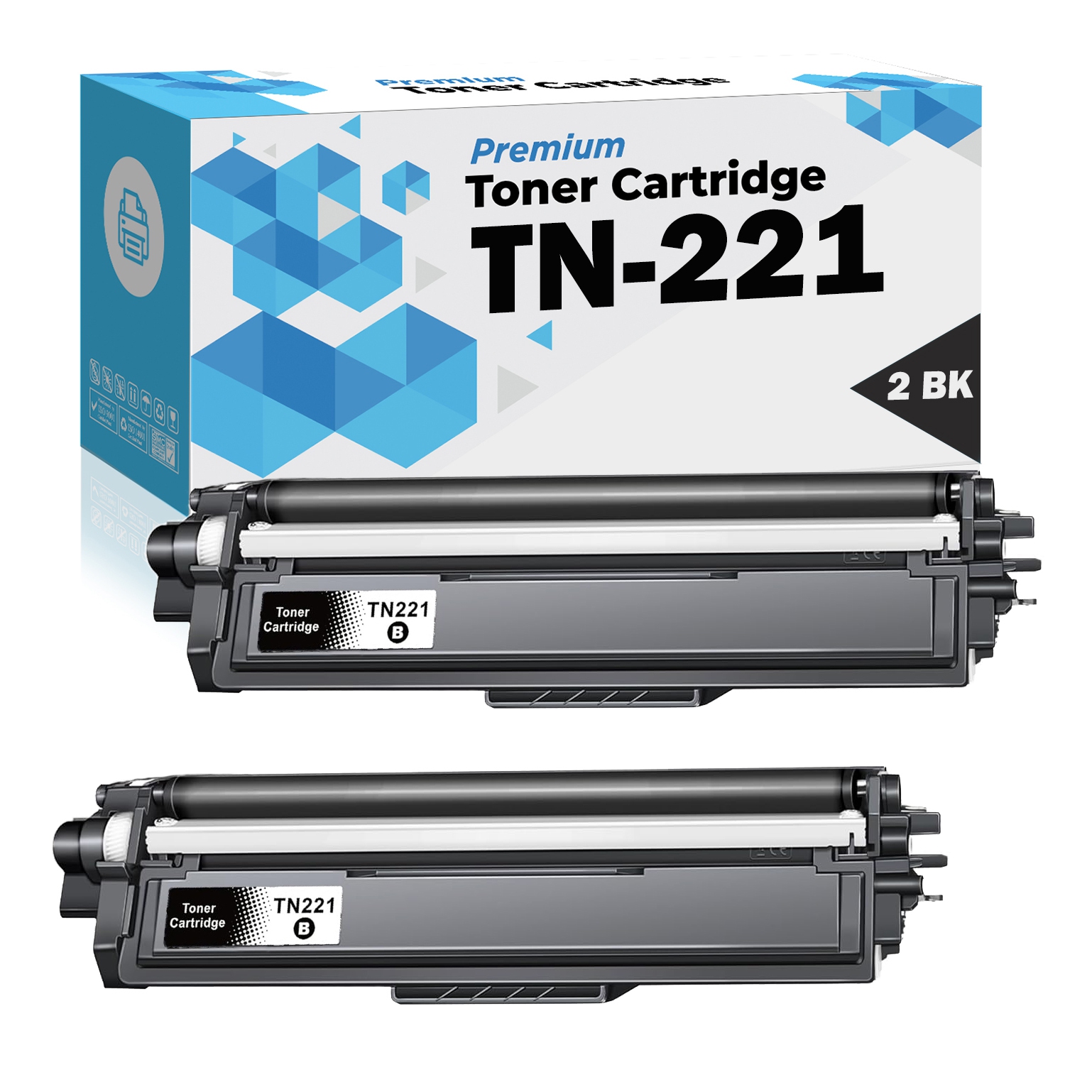 Ultra Toner® Compatible Replacement for Brother TN221 Black Toner Cartridge TN-221BK TN225 DCP-9020CDN HL-3140CW HL-3150CDN HL-3170CDW HL-3180CDW