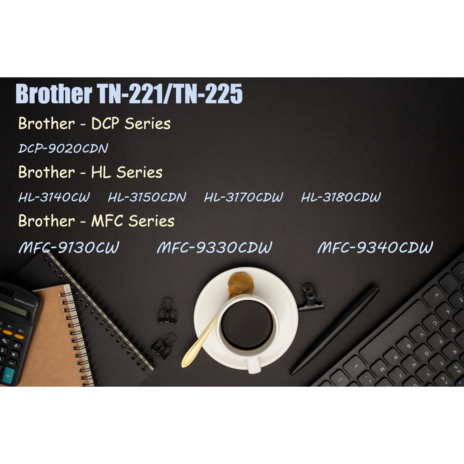 Ultra Toner® Compatible Replacement for Brother TN221 Black Toner Cartridge TN-221BK TN225 DCP-9020CDN HL-3140CW HL-3150CDN HL-3170CDW HL-3180CDW