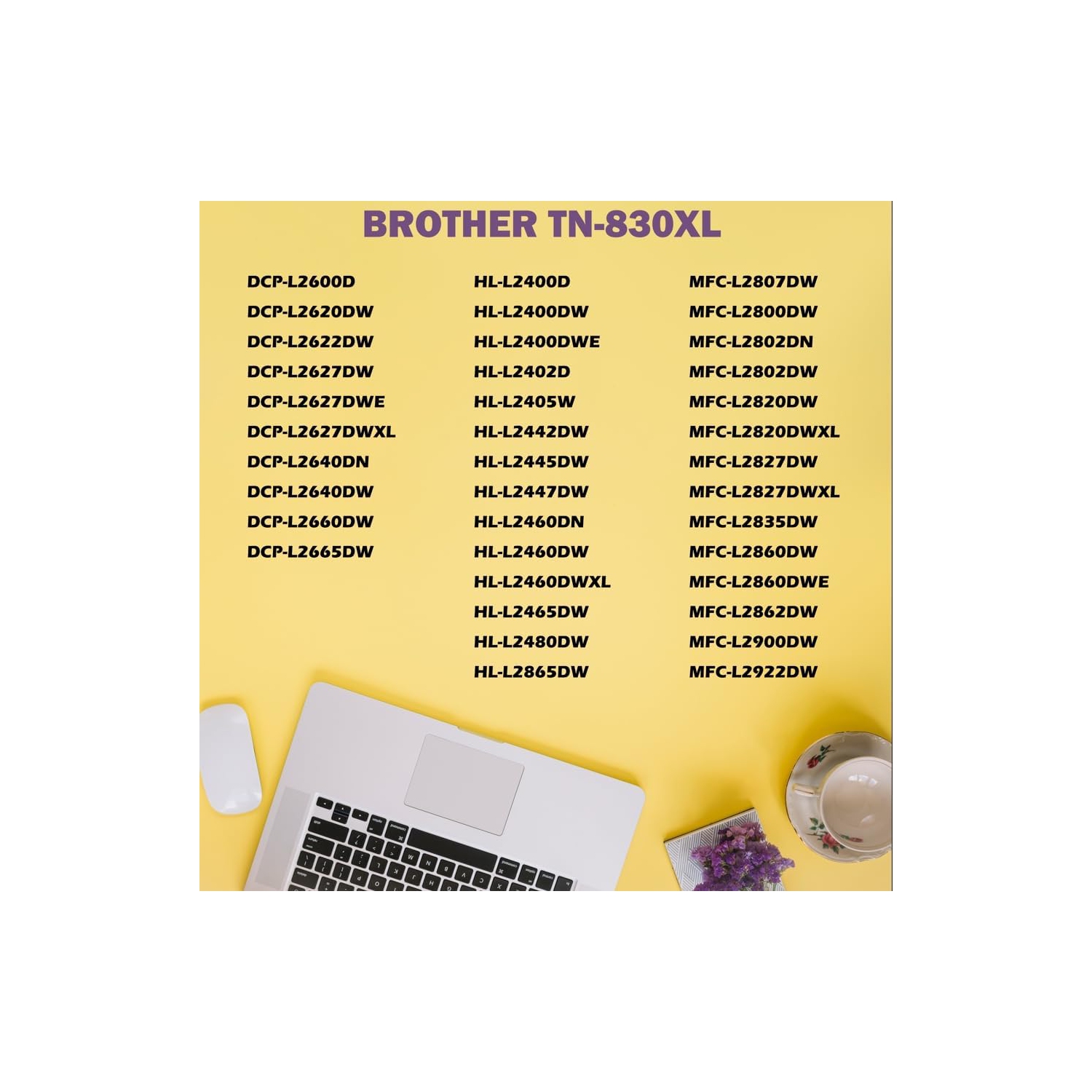 [New Chip] Ultra Toner® Compatible Brother TN830XL High Yield TN830 Black Toner Cartridge TN-830XL Brother HL-L2405W HL-L2460DW DCP-L2640DW