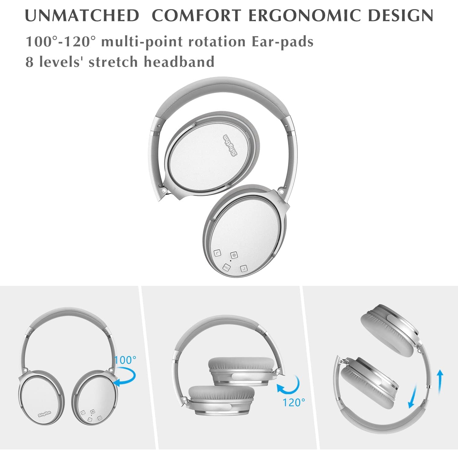 Srhythm – Casque d'écoute à suppression active du bruit NiceComfort 35, Bluetooth sans fil