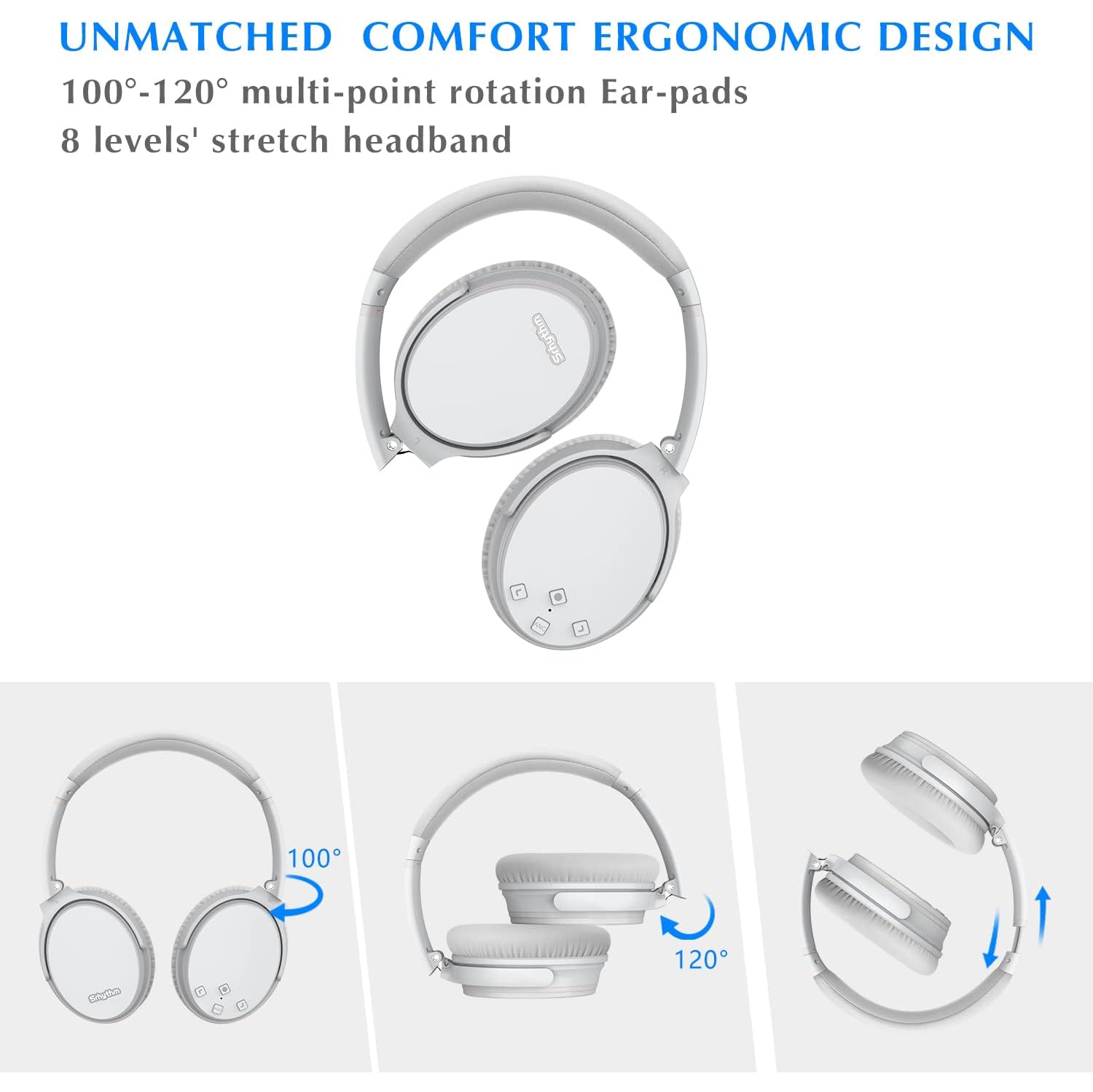Srhythm NiceComfort 35 Active Noise Cancelling Headphones, Wireless Bluetooth.
