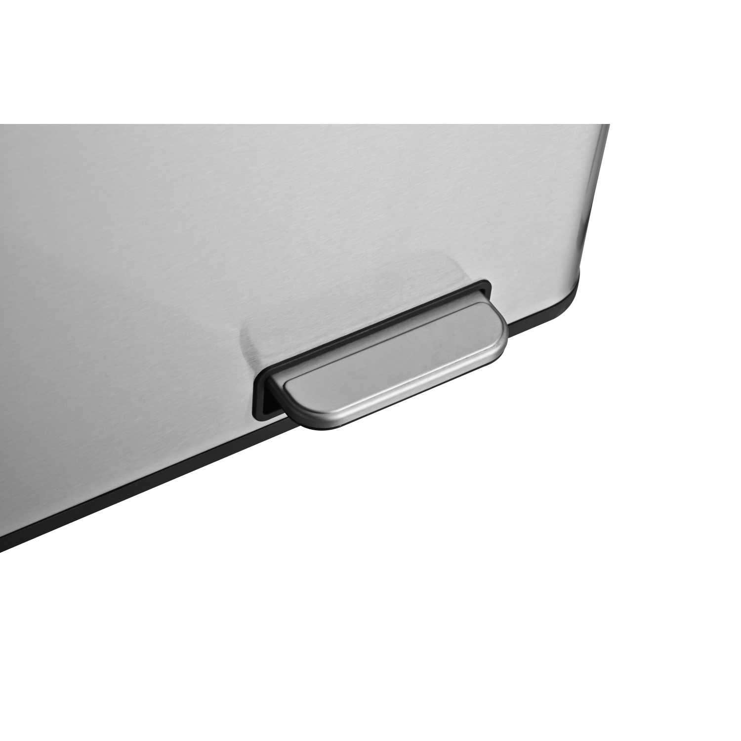 60L Stainless steel 2 compartments garbage and recycling bins with soft-close lids, satin finish and fingerprint proof