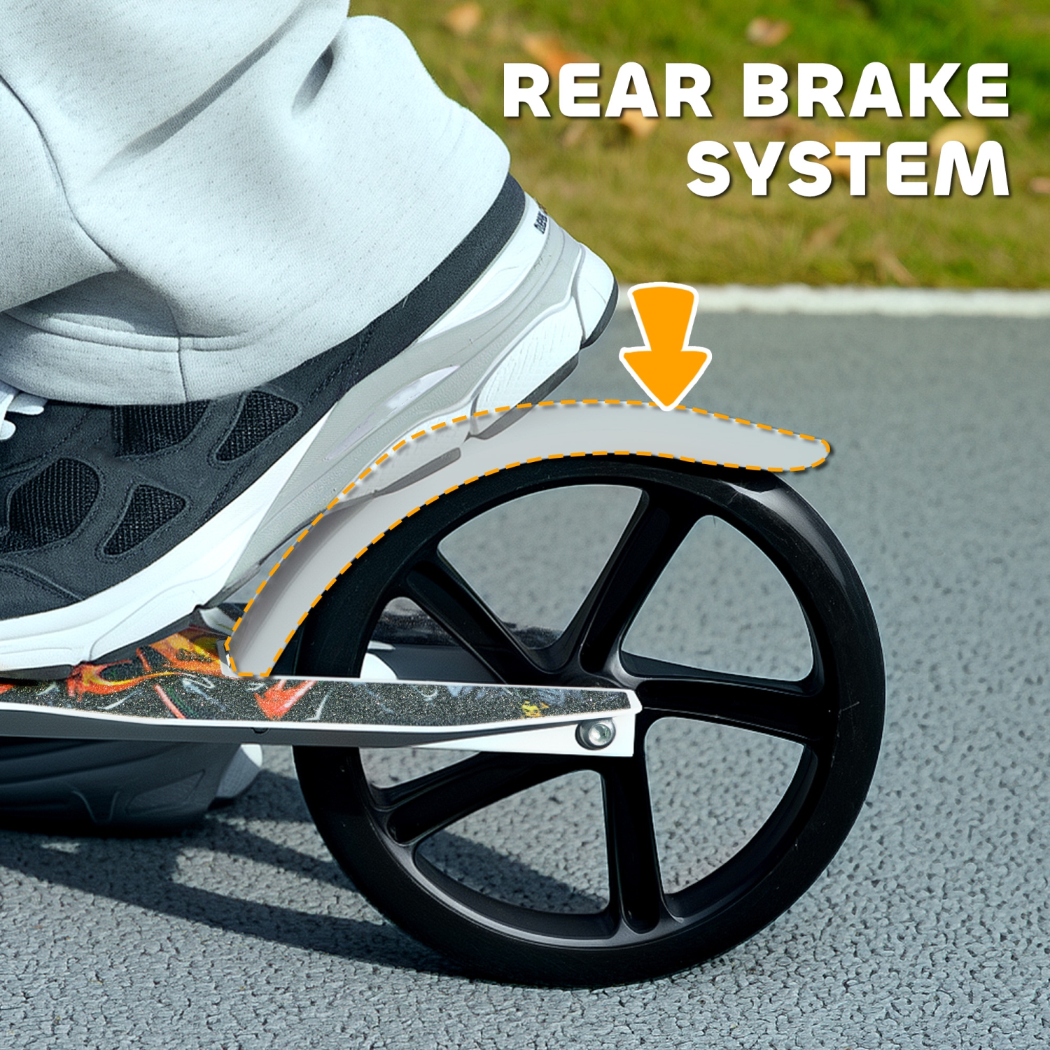 Trottinette de Qaba pour enfants de 6 à 12 ans, trottinette à hauteur réglable, frein sur aile arrière, grosse roue 200&nbsp;mm, trottinette pliable