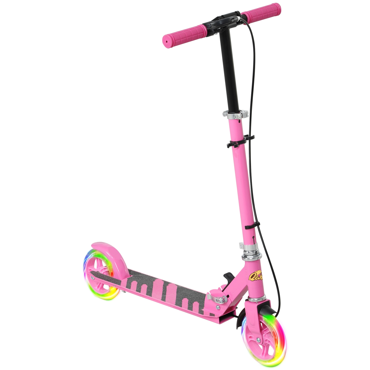 Trottinette Qaba pour enfants de 3 à 8 ans, trottinettes pliantes légères avec roues lumineuses, guidon réglable à 4 niveaux, frein arrière et frein