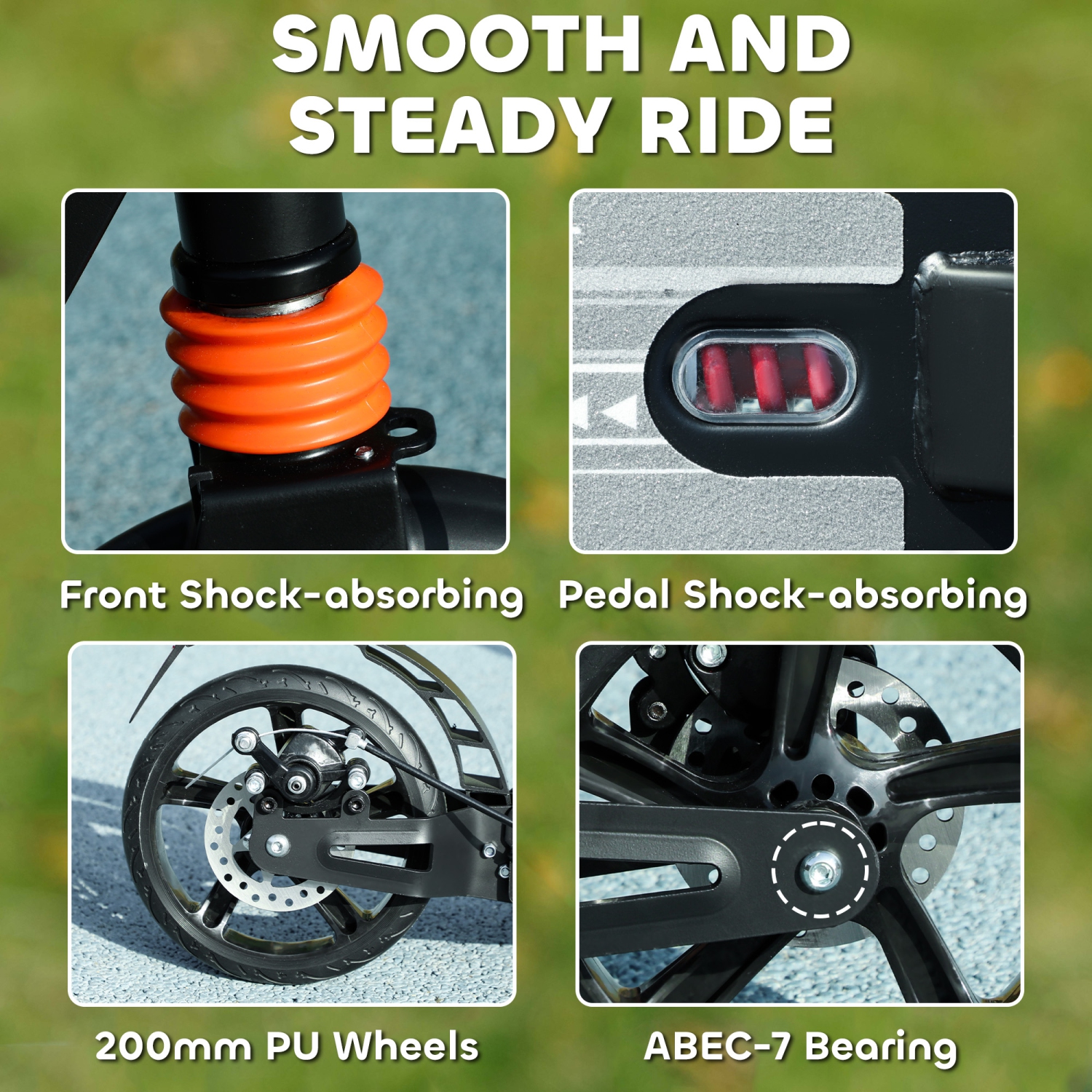 Trottinette pour enfants de Qaba, trottinette pliable avec 4 hauteurs réglables, absorption des chocs, freins doubles, cadeau pour garçons et filles