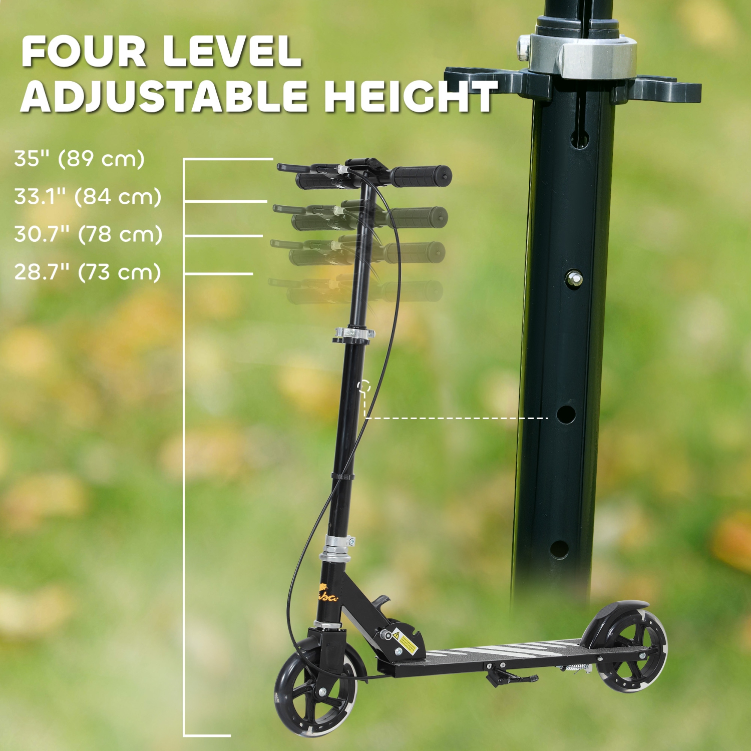 Trottinette Qaba pour enfants de 3 à 8 ans, trottinettes pliantes légères avec roues lumineuses, guidon réglable à 4 niveaux, frein arrière et frein