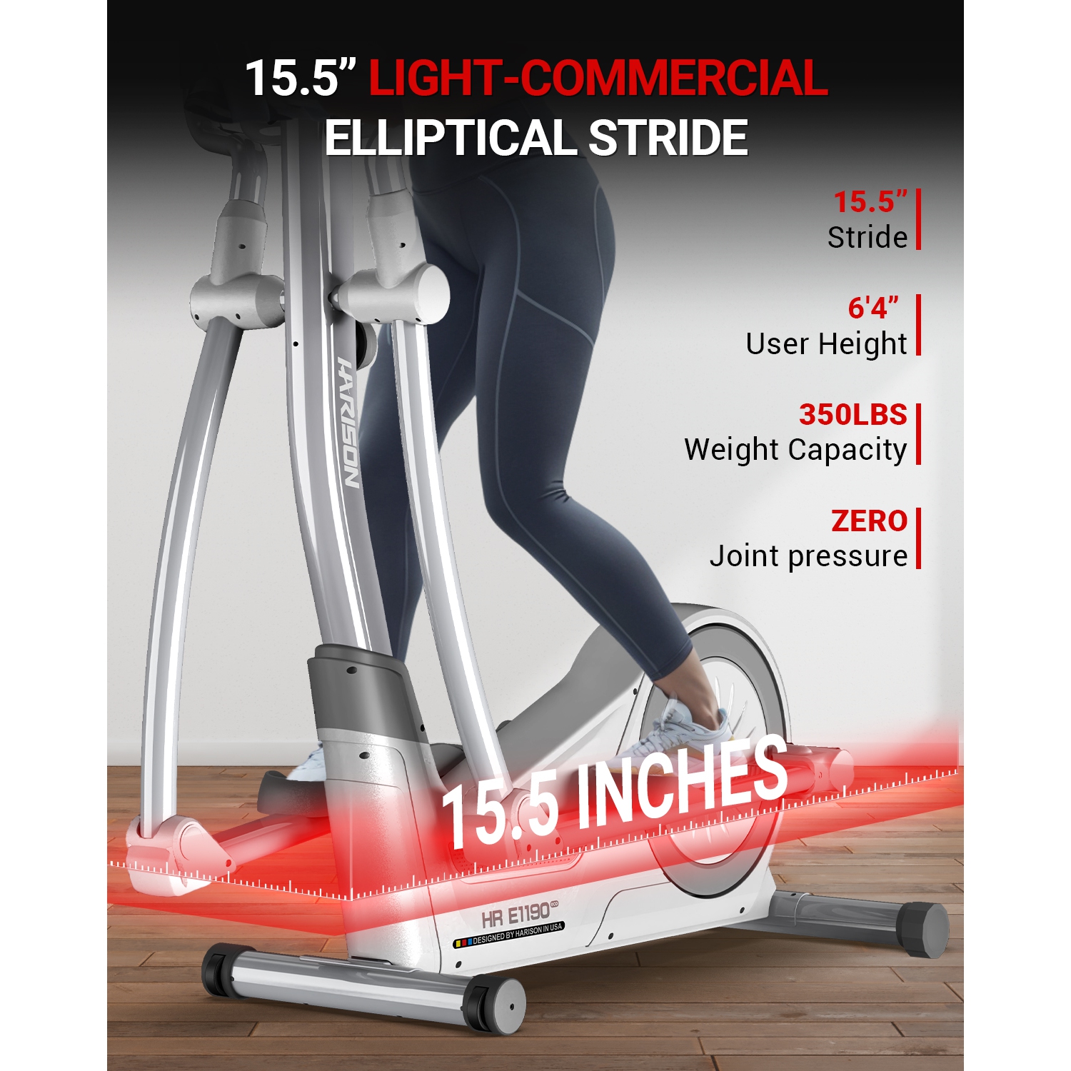 HARISON Elliptical Machine for Home 350 LBS Capacity, Elliptical Trainer with HARISON Bluetooth, Magnetic Elliptical Exercise Machine with 16-Level