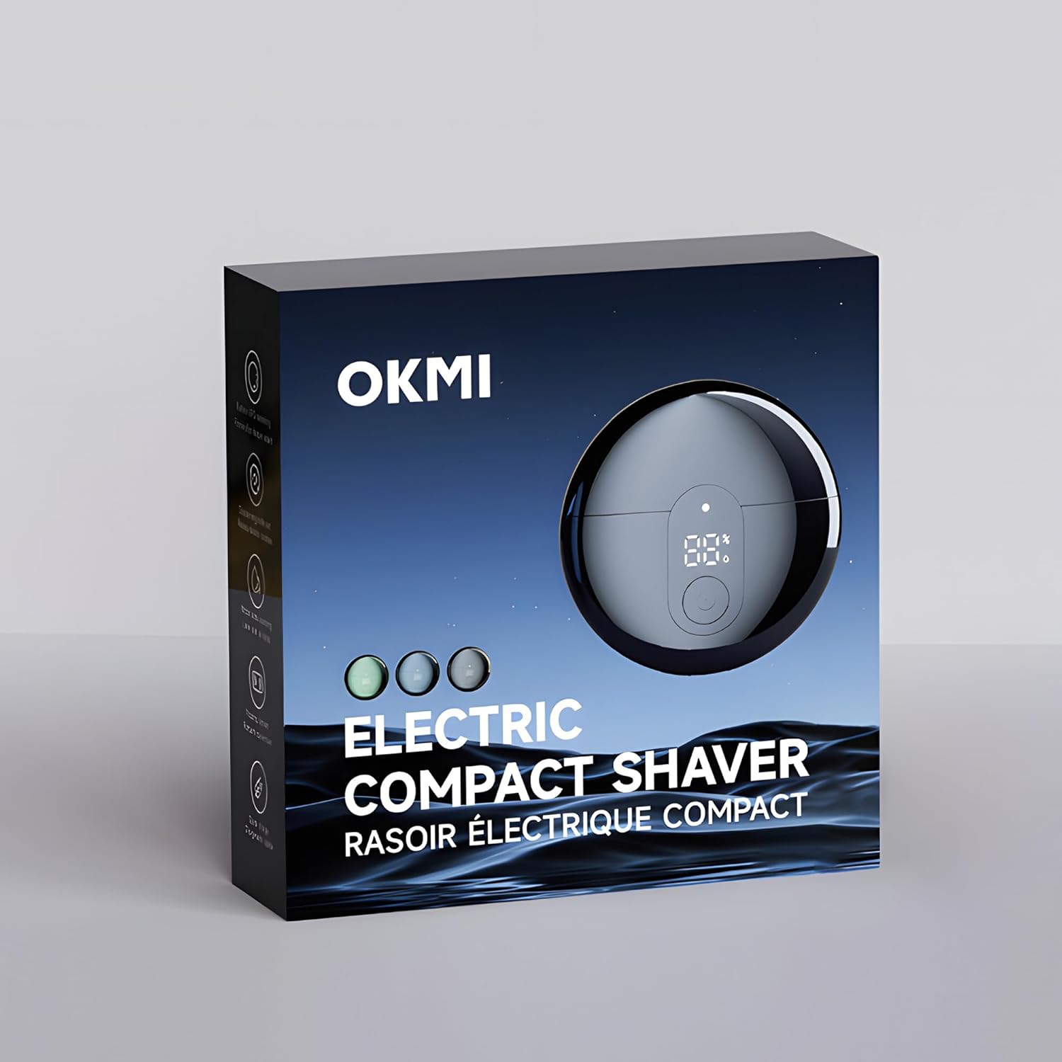 OKMI Portable Electric Razor Men, Waterproof Wet Dry Cordless Face Shaver, Rechargeable Grooming Beard Trimmer For Home Travel