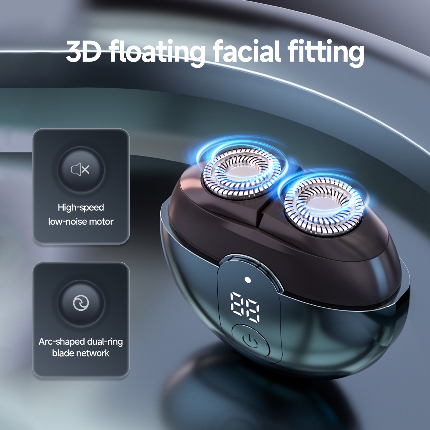 OKMI Portable Electric Razor Men, Waterproof Wet Dry Cordless Face Shaver, Rechargeable Grooming Beard Trimmer For Home Travel