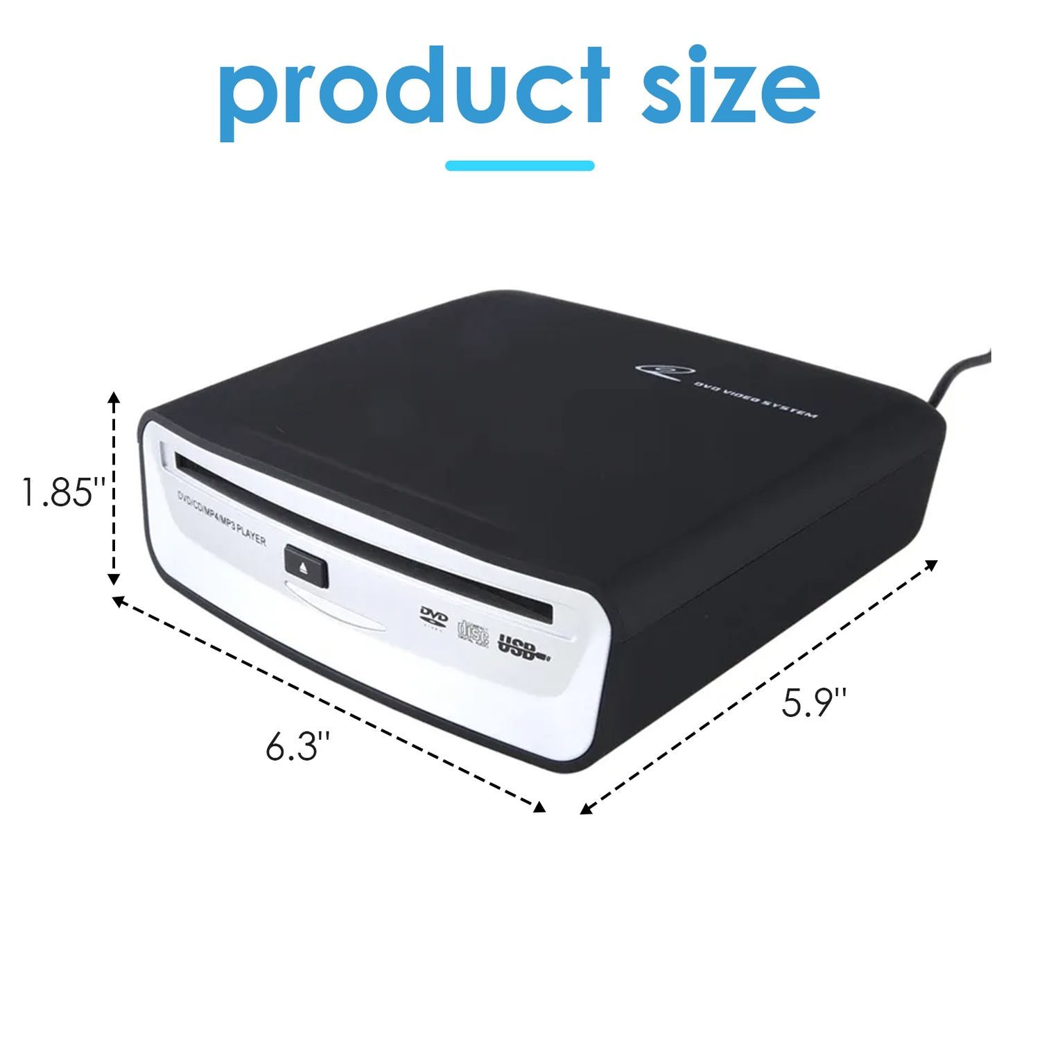 Lecteur de CD universel externe pour voiture, Lecteur de CD USB externe pour voiture Android Navigation - Noir