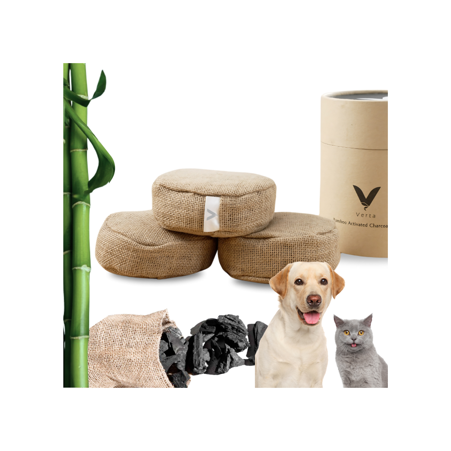 Verta® Bamboo Activated Charcoal Pack x3