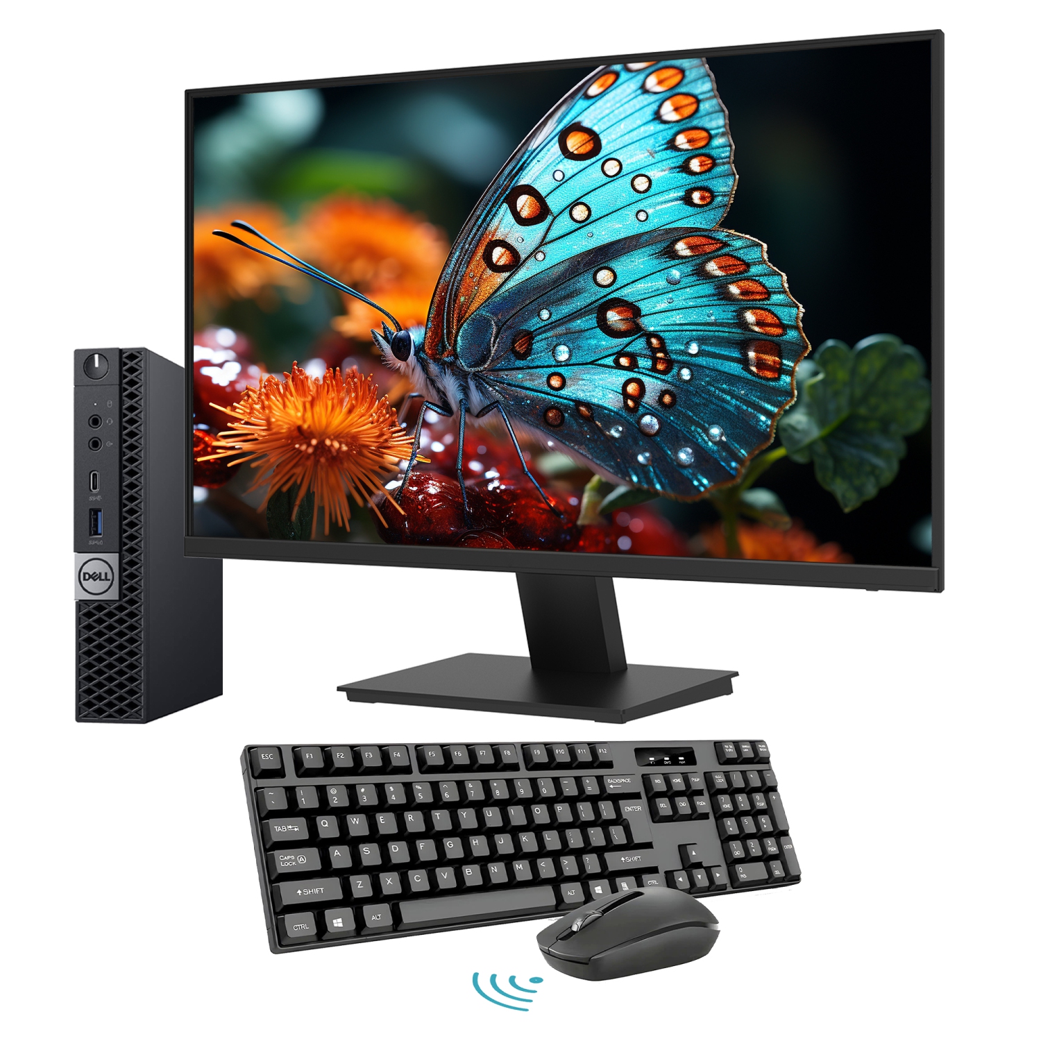Refurbished - DELL OptiPlex 7060 Tiny/Mini Desktop Windows 11 Pro PC, New 24inch FHD Monitor | intel i5 Hexa Core 8500T | 32GB DDR4 RAM | 256GB SSD |