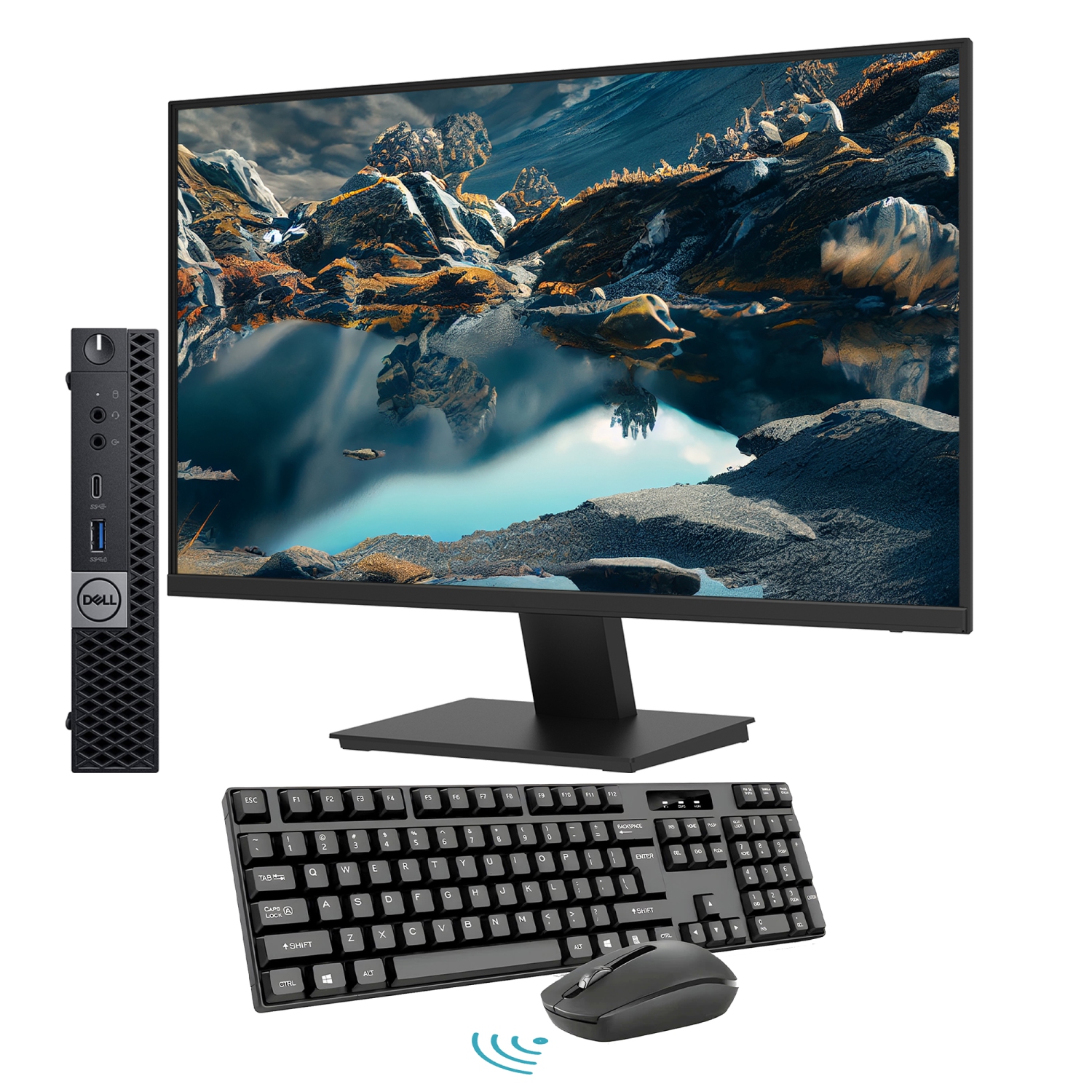 Refurbished - DELL OptiPlex 7060 Mini Windows 11 Pro Business Desktop PC Combo | Intel Core i5 8500T CPU | 16GB DDR4 RAM | 256GB SSD | New 24inch FHD