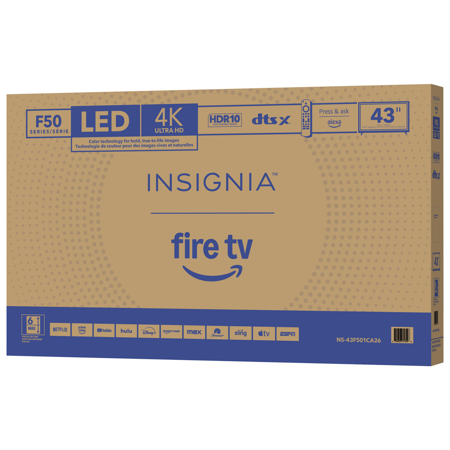 Téléviseur intelligent Fire TV ACL HDR UHD 4K de 43 po d'Insignia - 2025