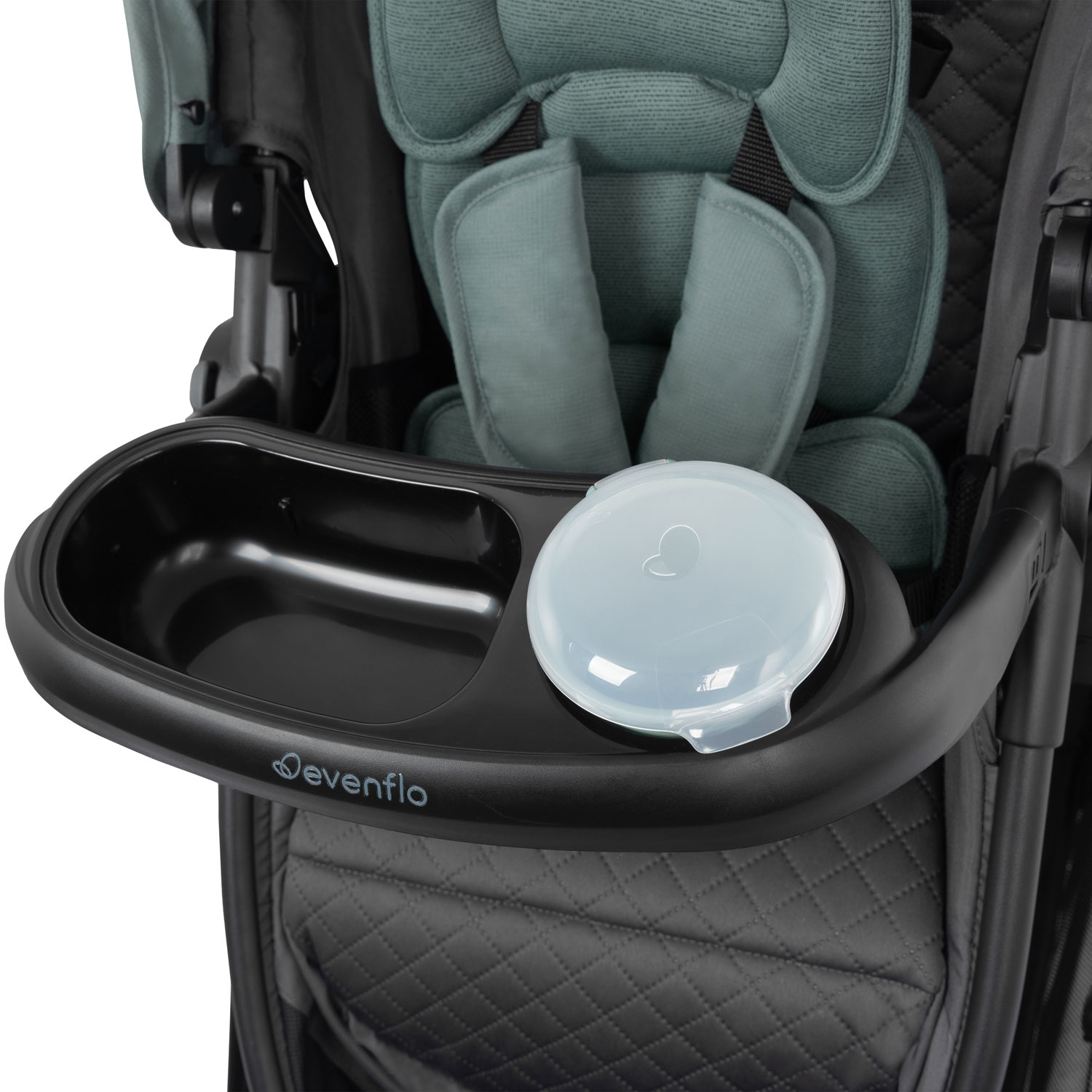Poussette Omni Ultra d'Evenflo avec siège d'auto rotatif pour bébé Revolve180 LiteMax NXT - Vert Pacifique