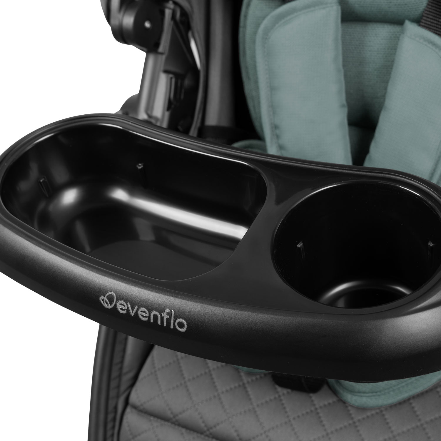 Poussette Omni Ultra d'Evenflo avec siège d'auto rotatif pour bébé Revolve180 LiteMax NXT - Vert Pacifique
