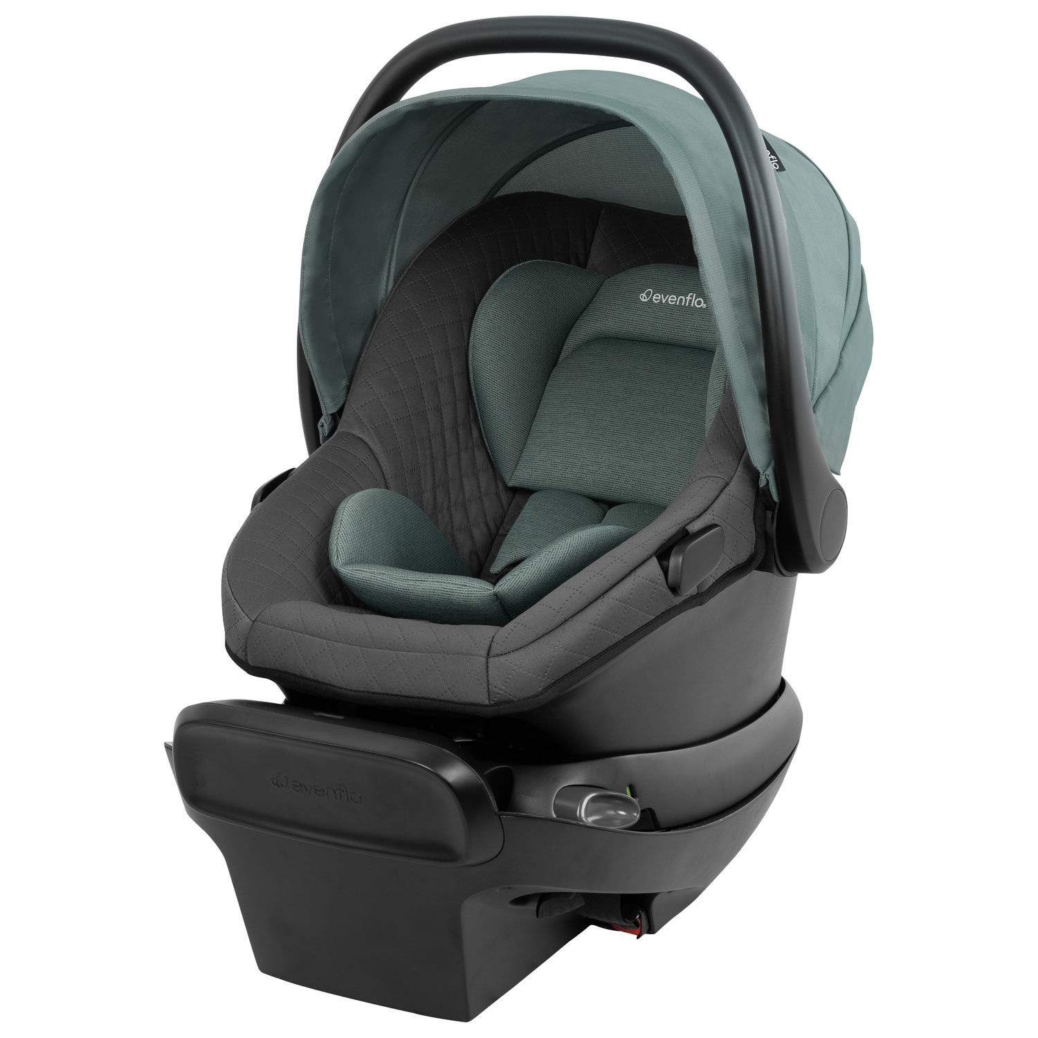 Poussette Omni Ultra d'Evenflo avec siège d'auto rotatif pour bébé Revolve180 LiteMax NXT - Vert Pacifique