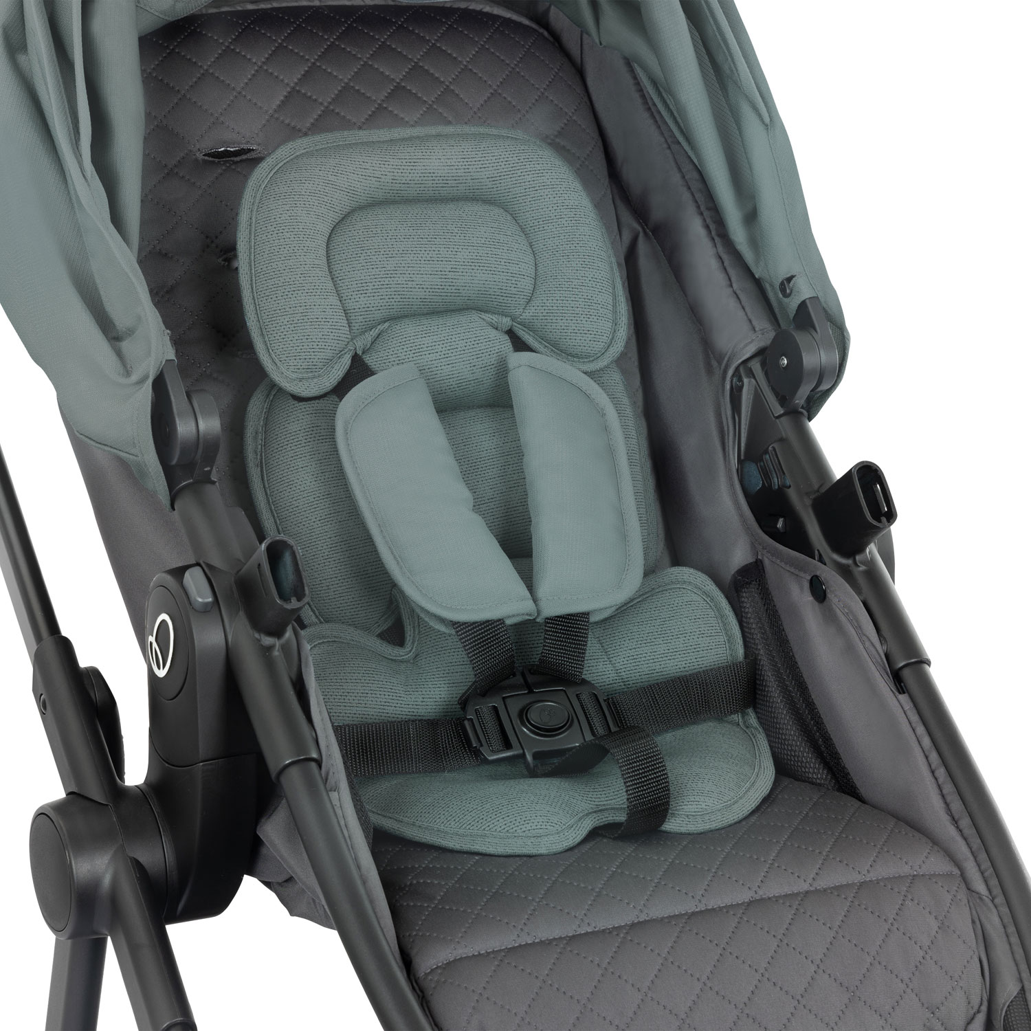 Poussette Omni Ultra d'Evenflo avec siège d'auto rotatif pour bébé Revolve180 LiteMax NXT - Vert Pacifique