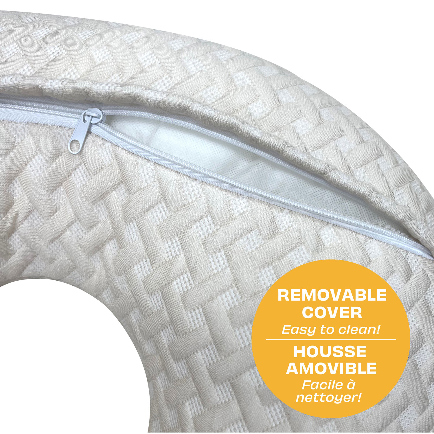 Coussin d'allaitement gaufré avec housse amovible de Simmons - Sable