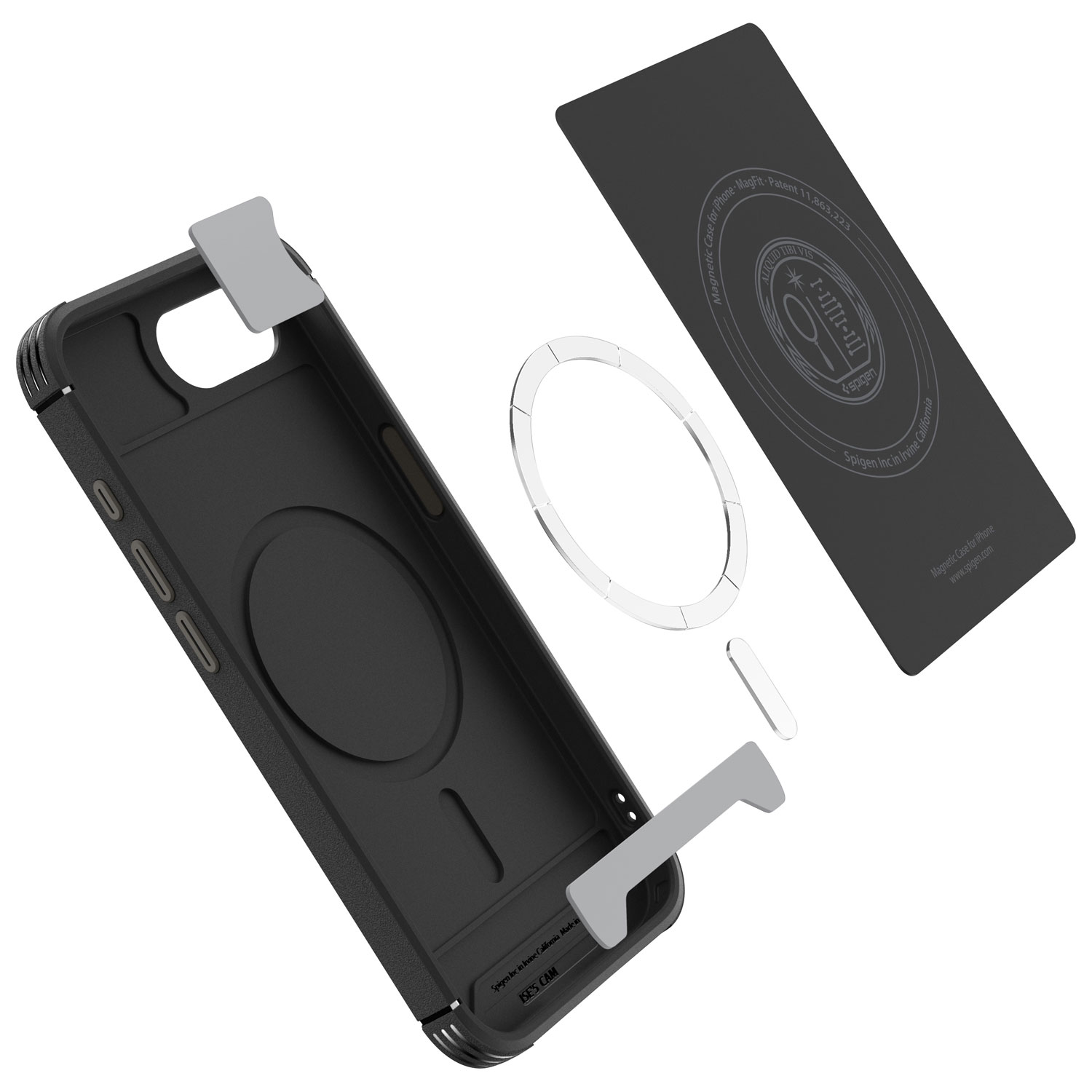 Étui rigide ajusté Core Armor MagFit de Spigen pour iPhone 16e - Noir mat
