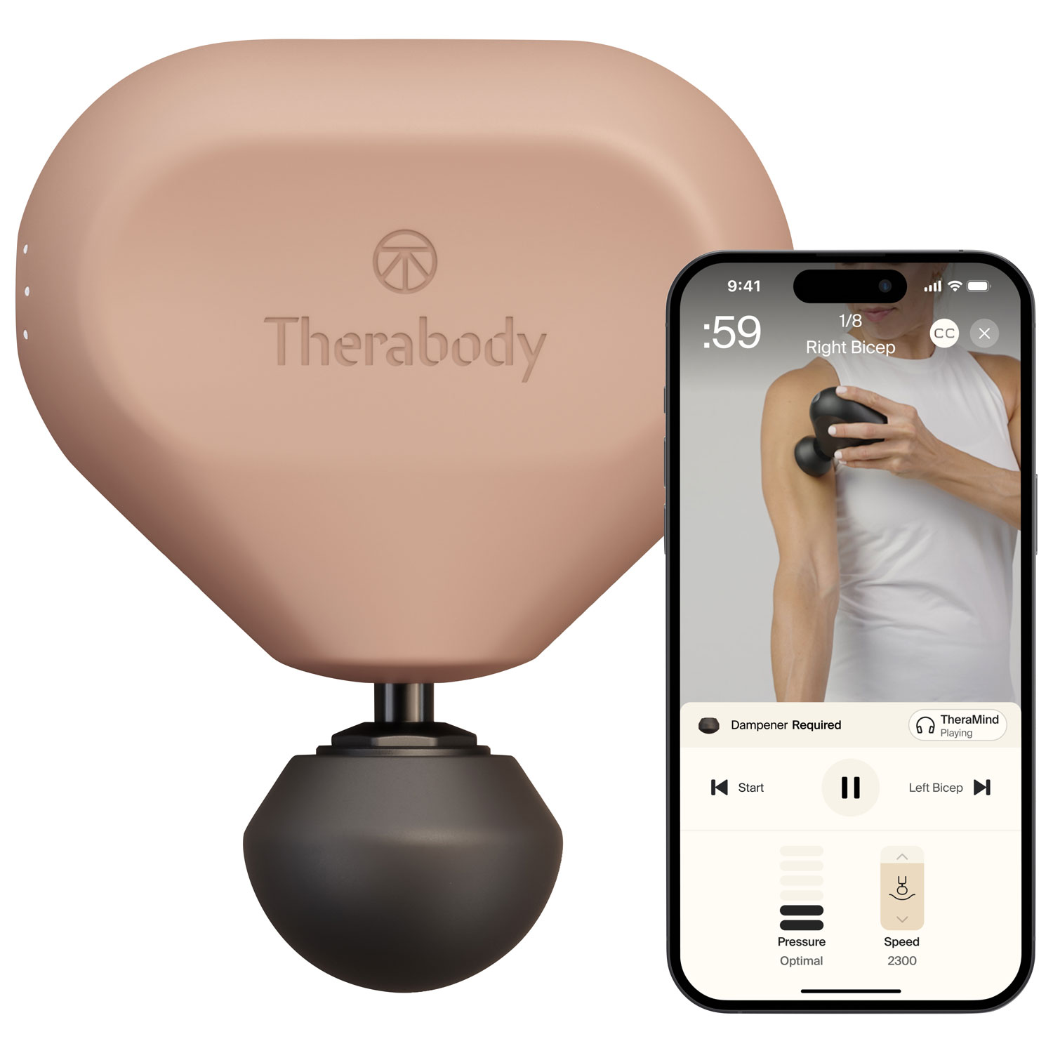 Therabody Theragun mini 3.0 Handheld Percussive Massage Device - Desert Rose