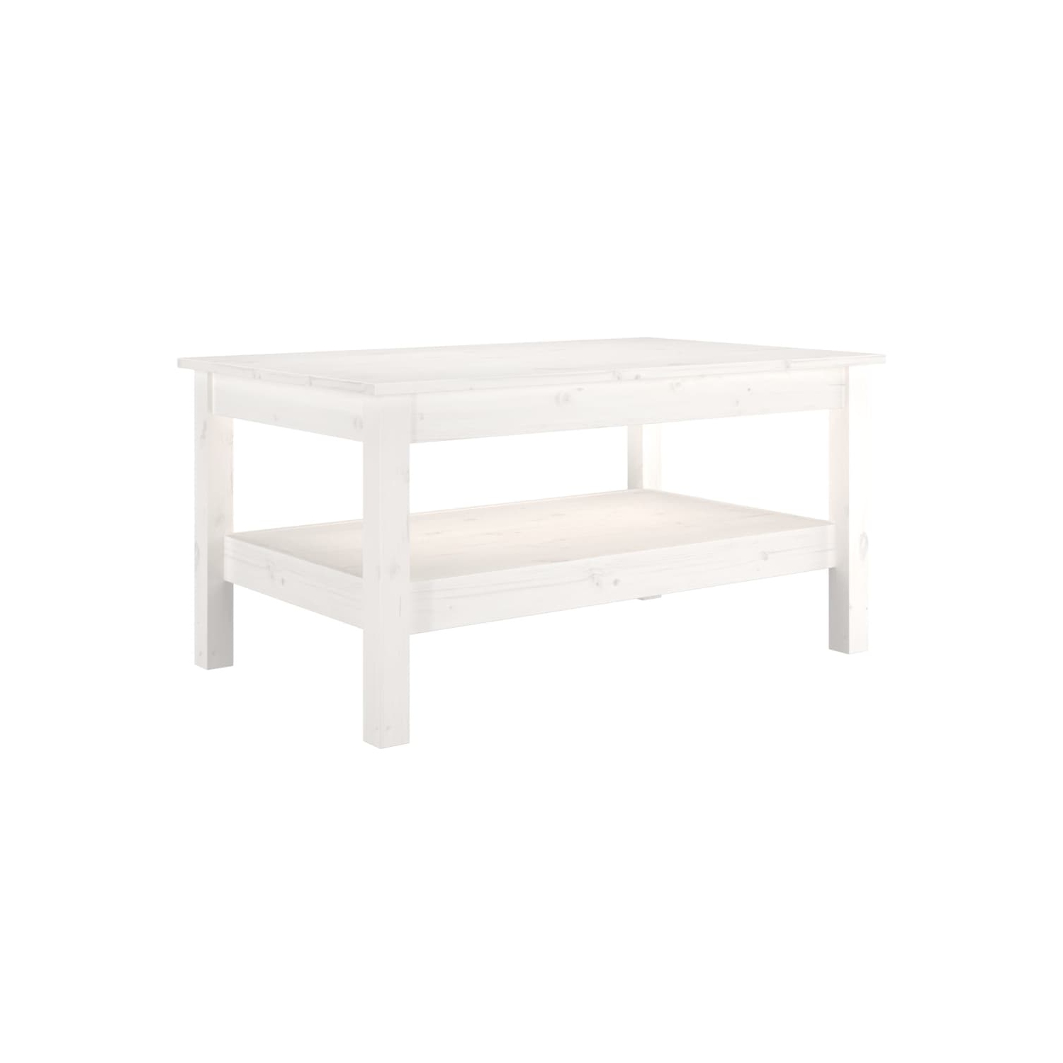 Table basse vidaXL 80 x 50 x 40&nbsp;cm en pin massif blanc