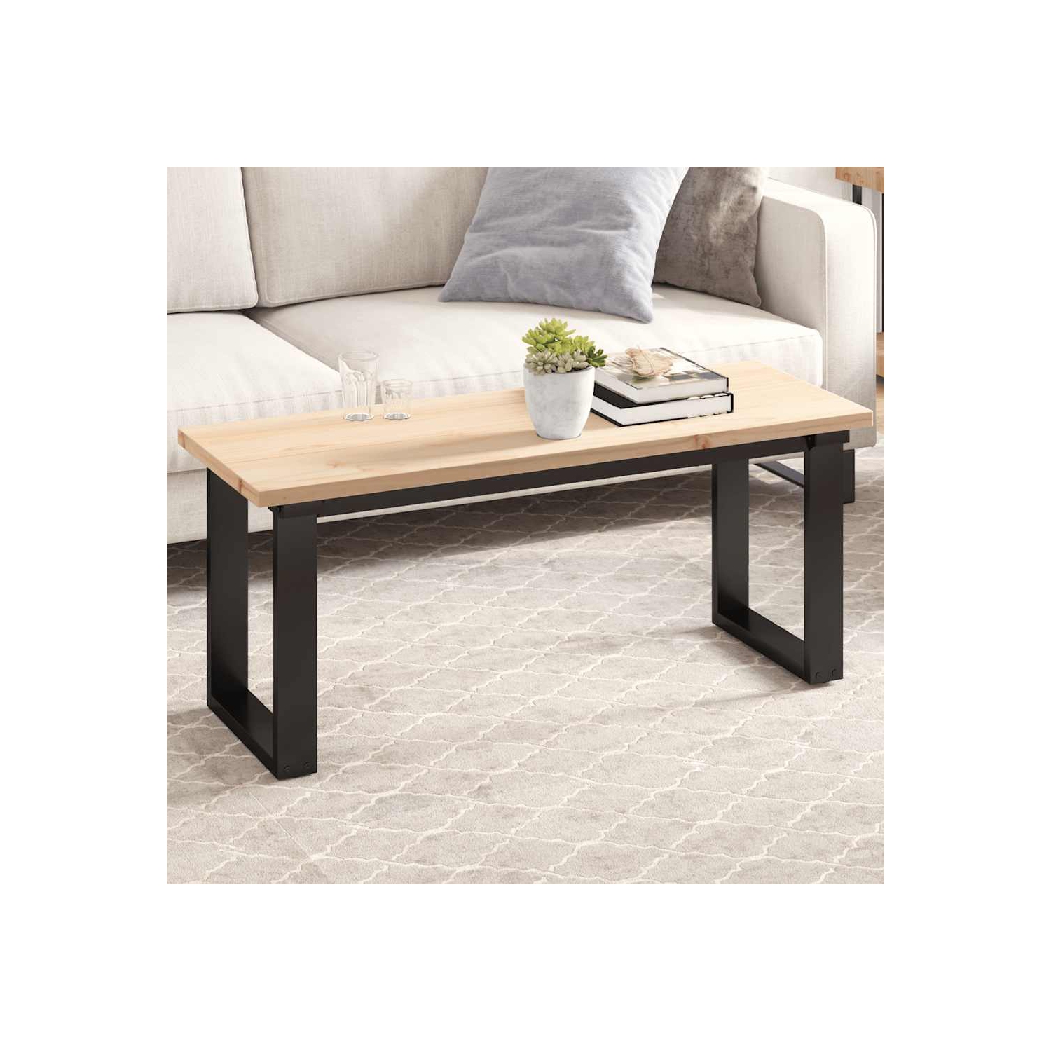 vidaXL Table Top 110x40x2.5 cm Rectangular Solid Wood Pine