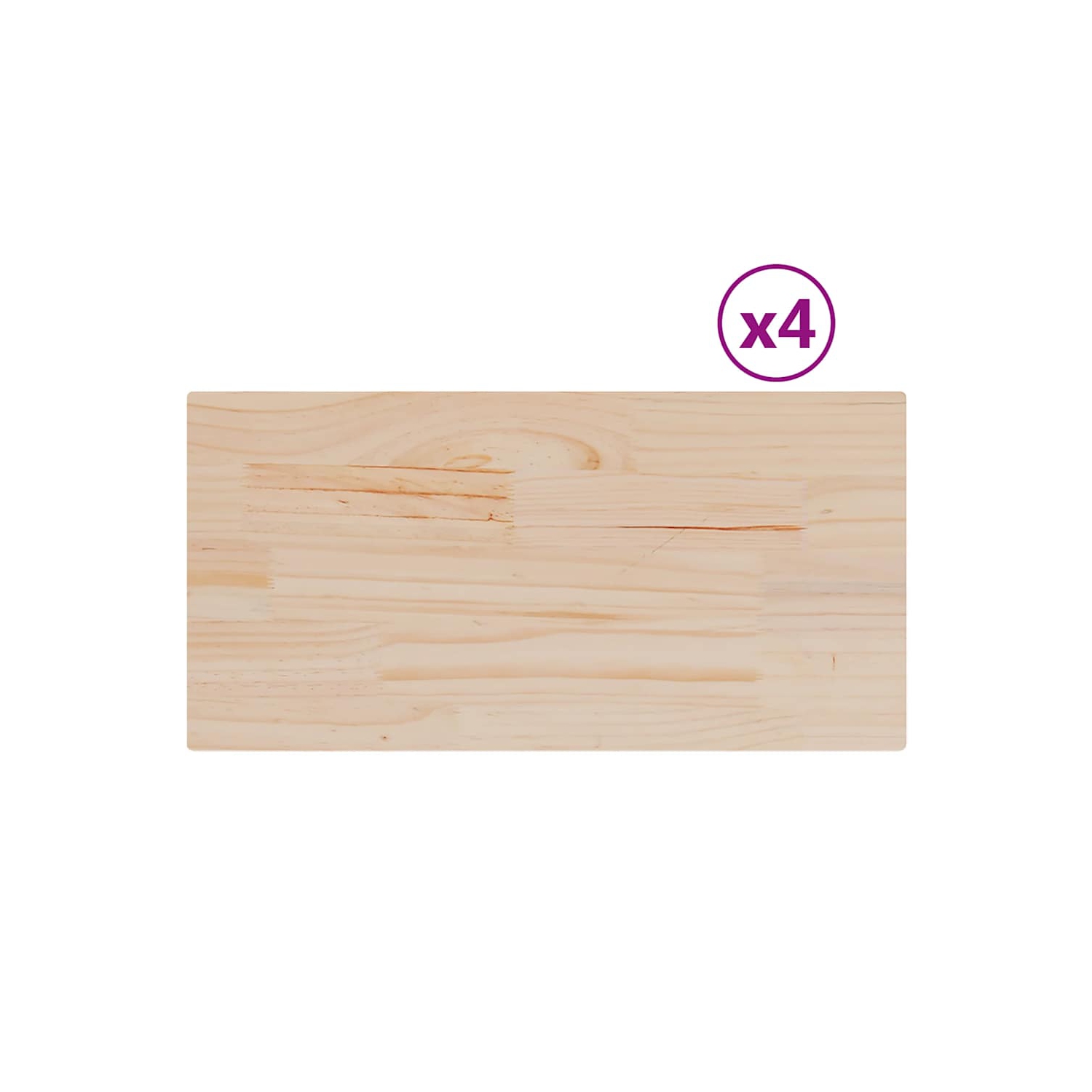 vidaXL Table Tops 4 pcs 90x45x1.7 cm Rectangular Solid Wood Pine