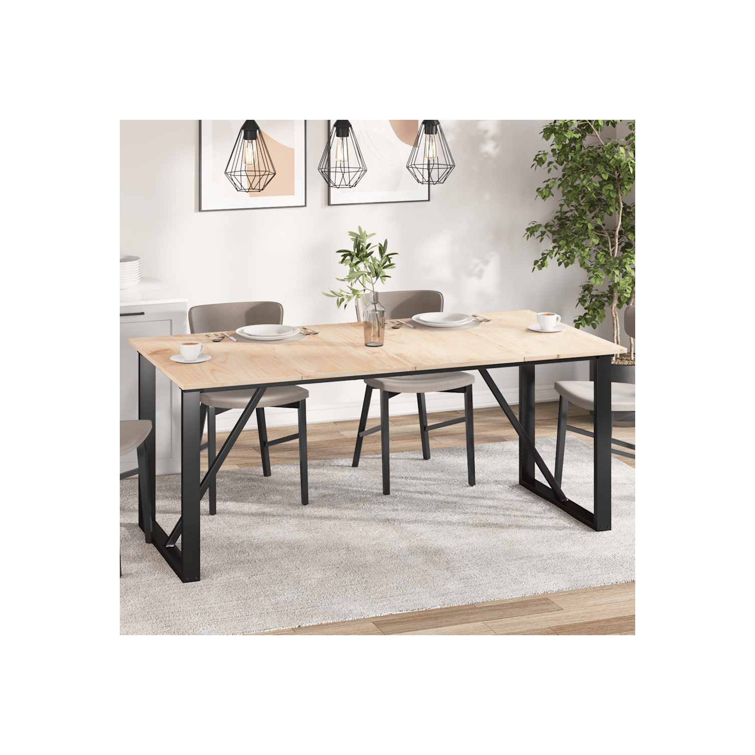 vidaXL Table Tops 4 pcs 90x45x1.7 cm Rectangular Solid Wood Pine