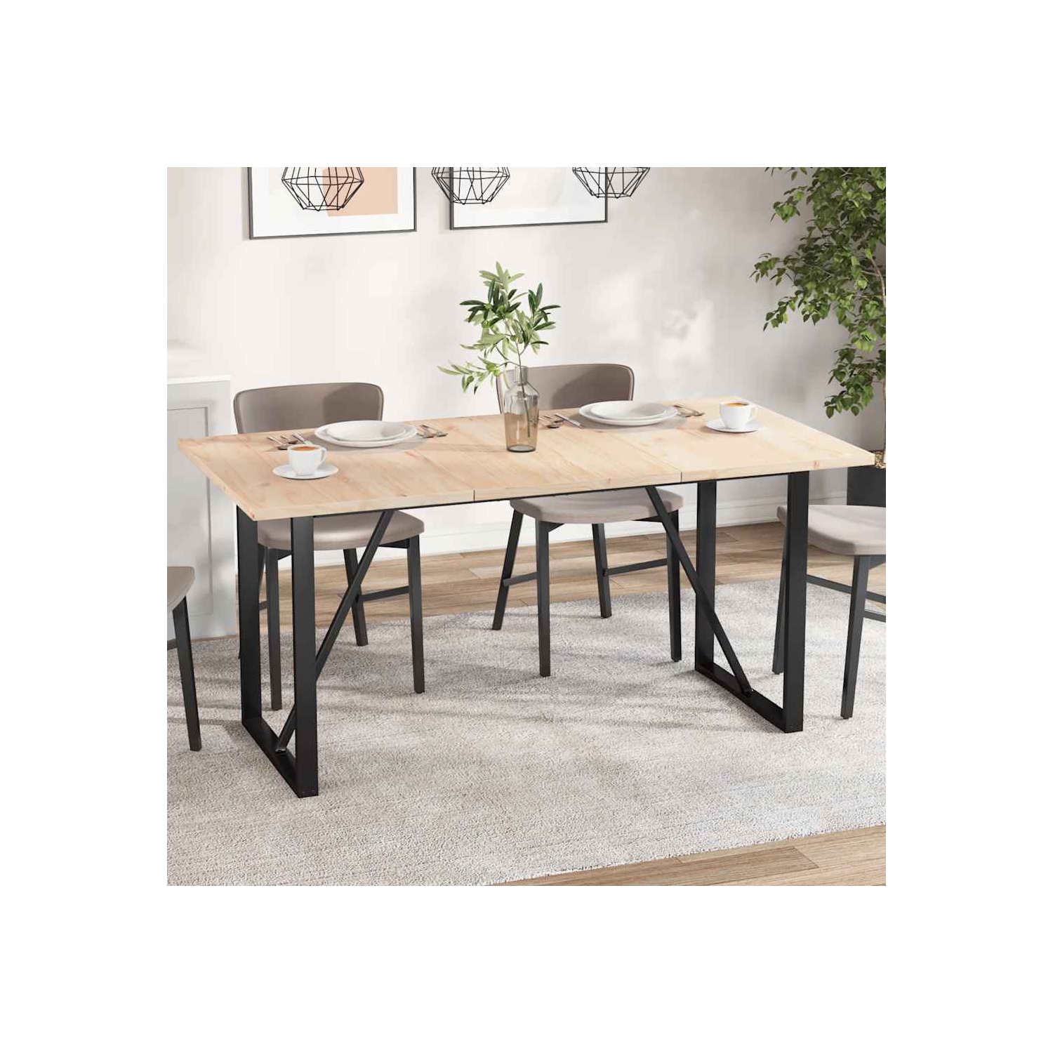 vidaXL Table Tops 3 pcs 80x53x2.5 cm Rectangular Solid Wood Pine