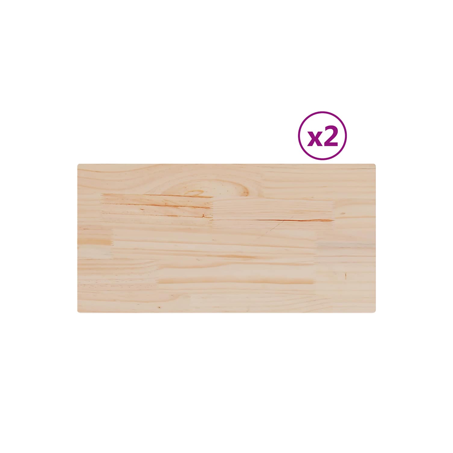 vidaXL Table Tops 2 pcs 70x35x2.5 cm Rectangular Solid Wood Pine