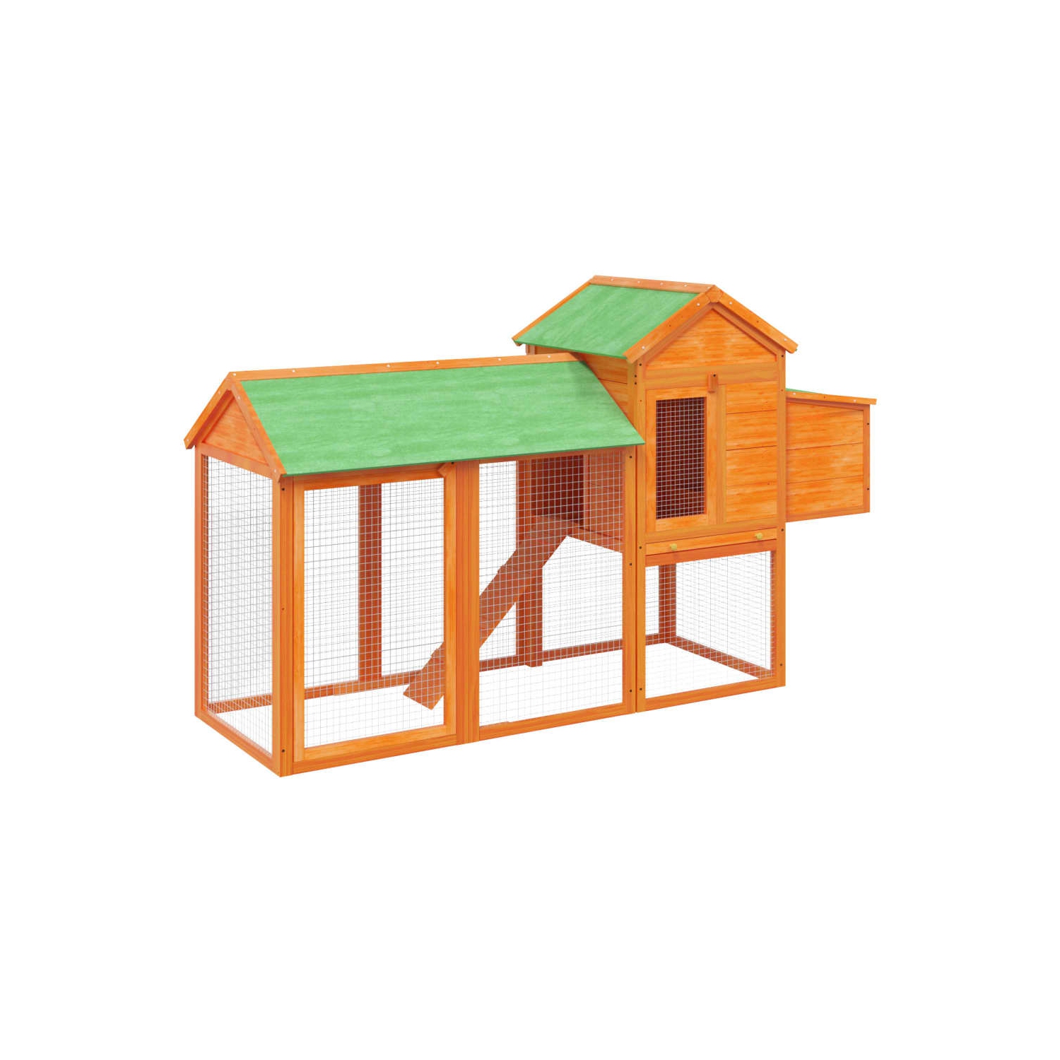 vidaXL Chicken Coop Brown 193x65x117 cm Solid Wood Pine