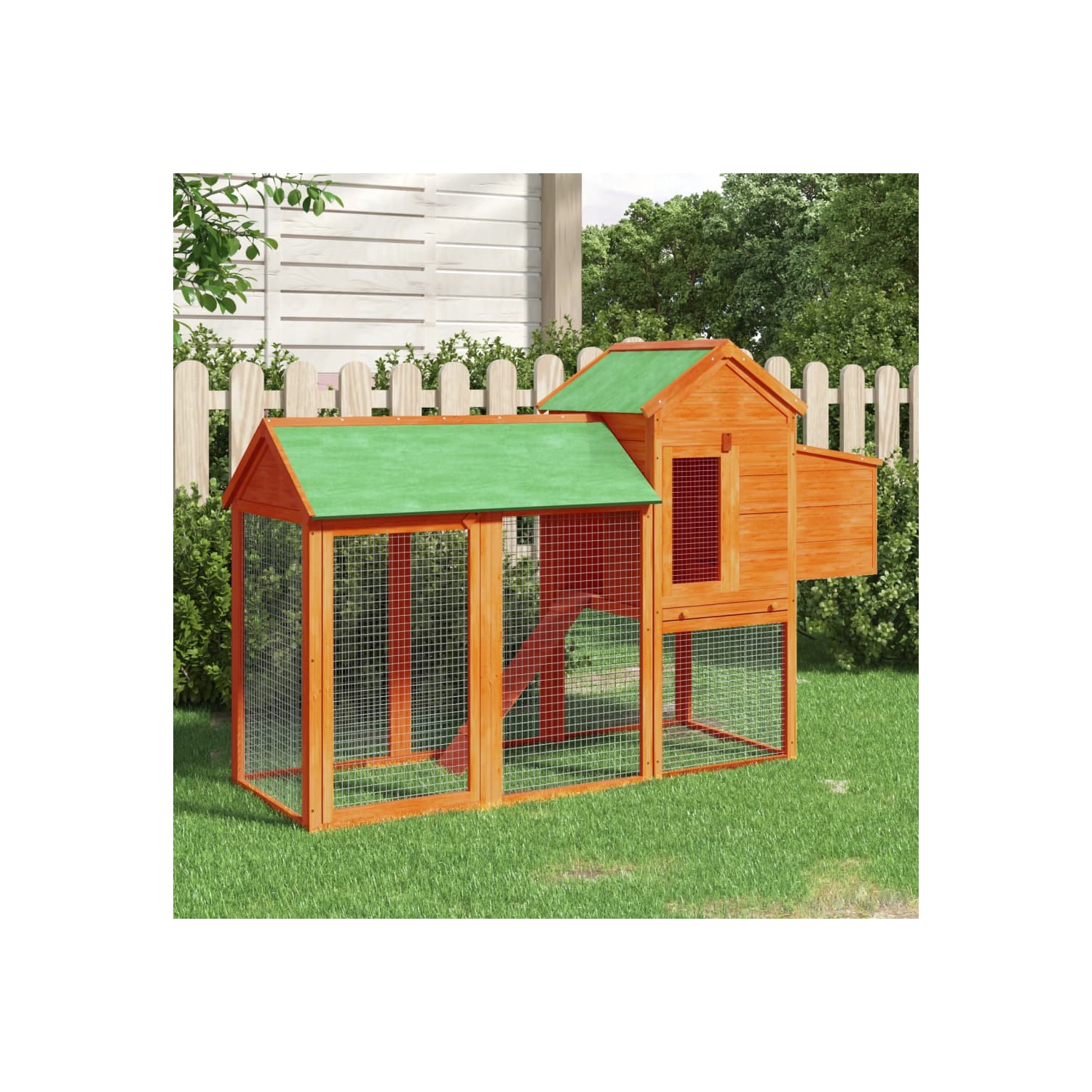vidaXL Chicken Coop Brown 193x65x117 cm Solid Wood Pine