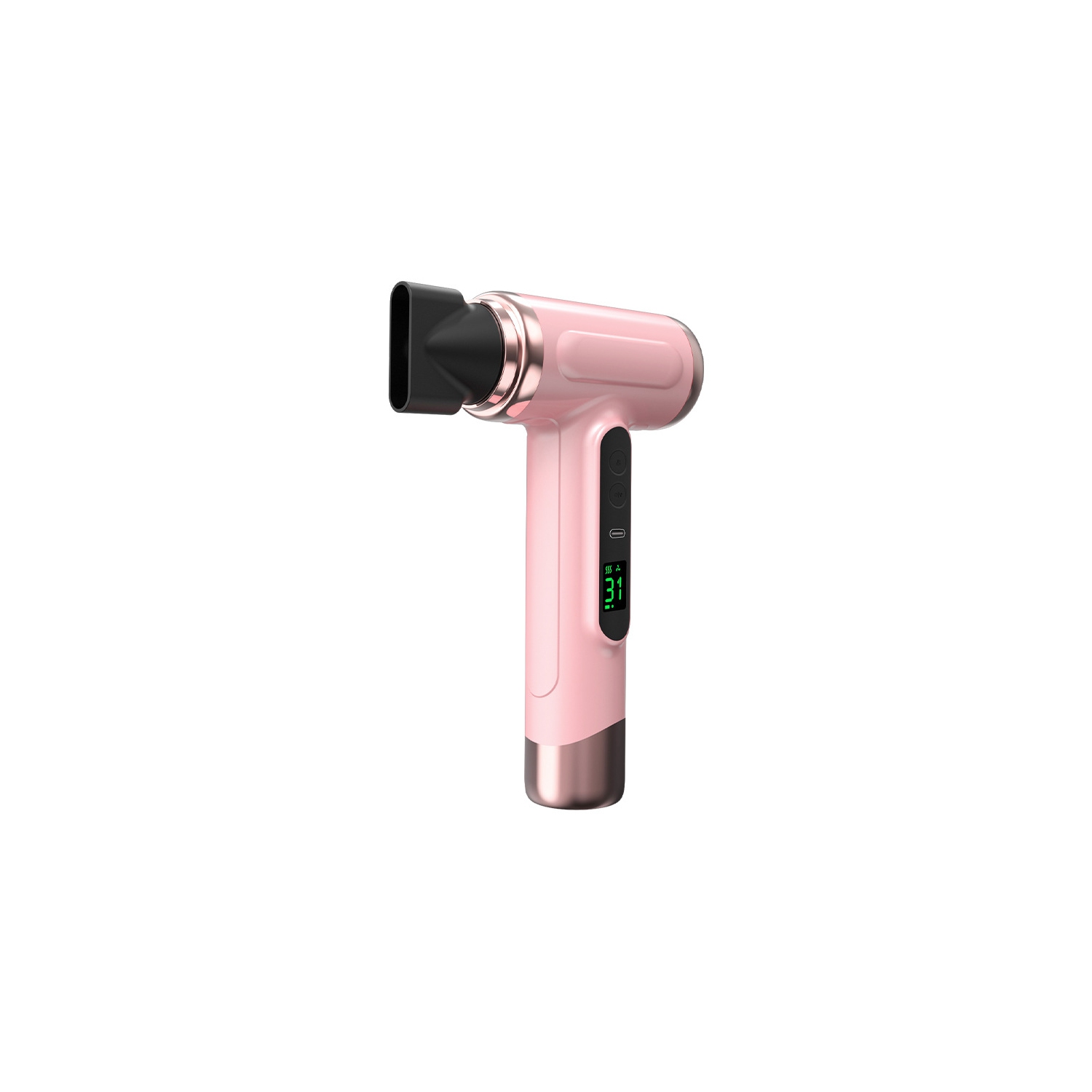 Sèche-cheveux sans fil, sèche-cheveux rechargeable, 3 sèche-cheveux à vent froid réglable, outil de coiffure portatif pour le camping de voyage - Rose