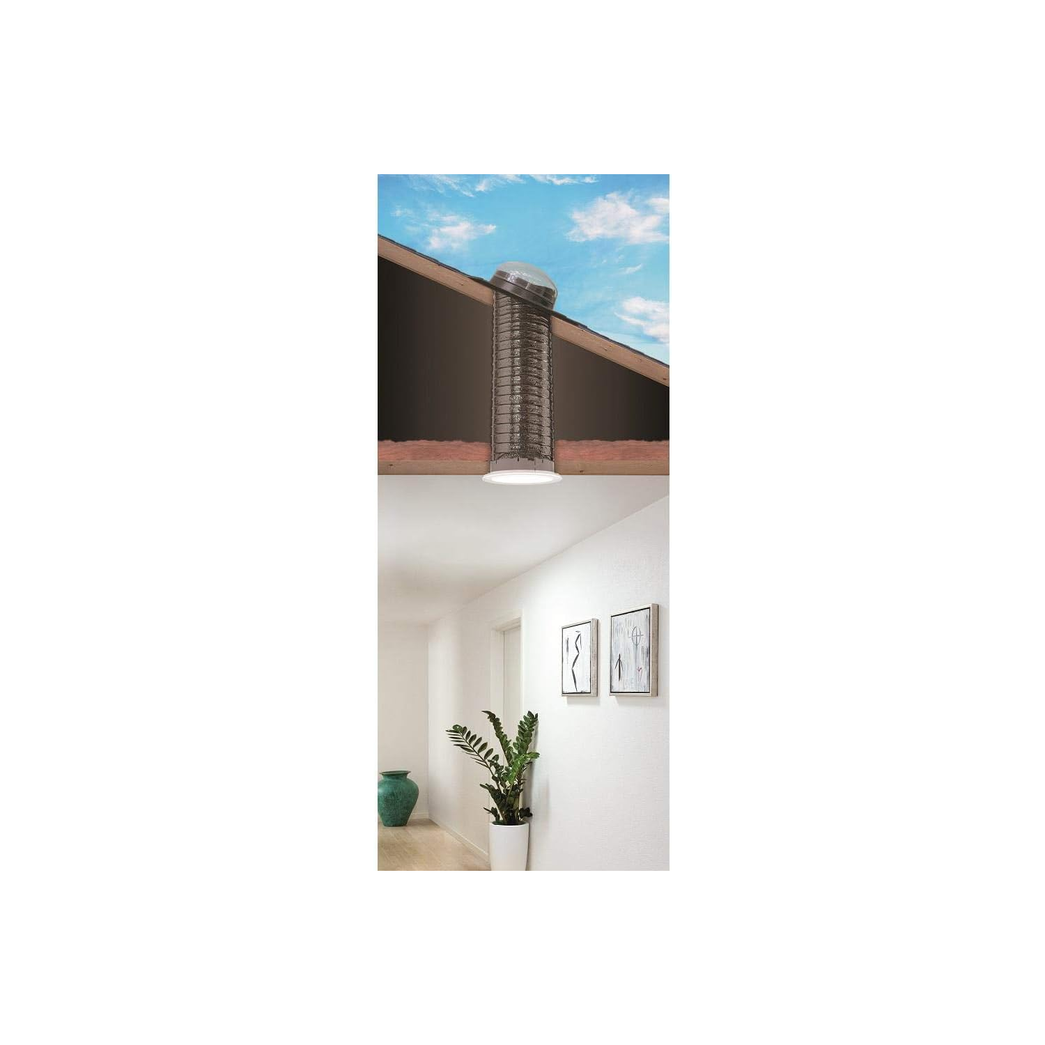 Sun Tunnel Tubular Skylight Acrylic Dome with Low-Profile Flashing and Flexible Tunnel-VELUX-TGF 014 0000