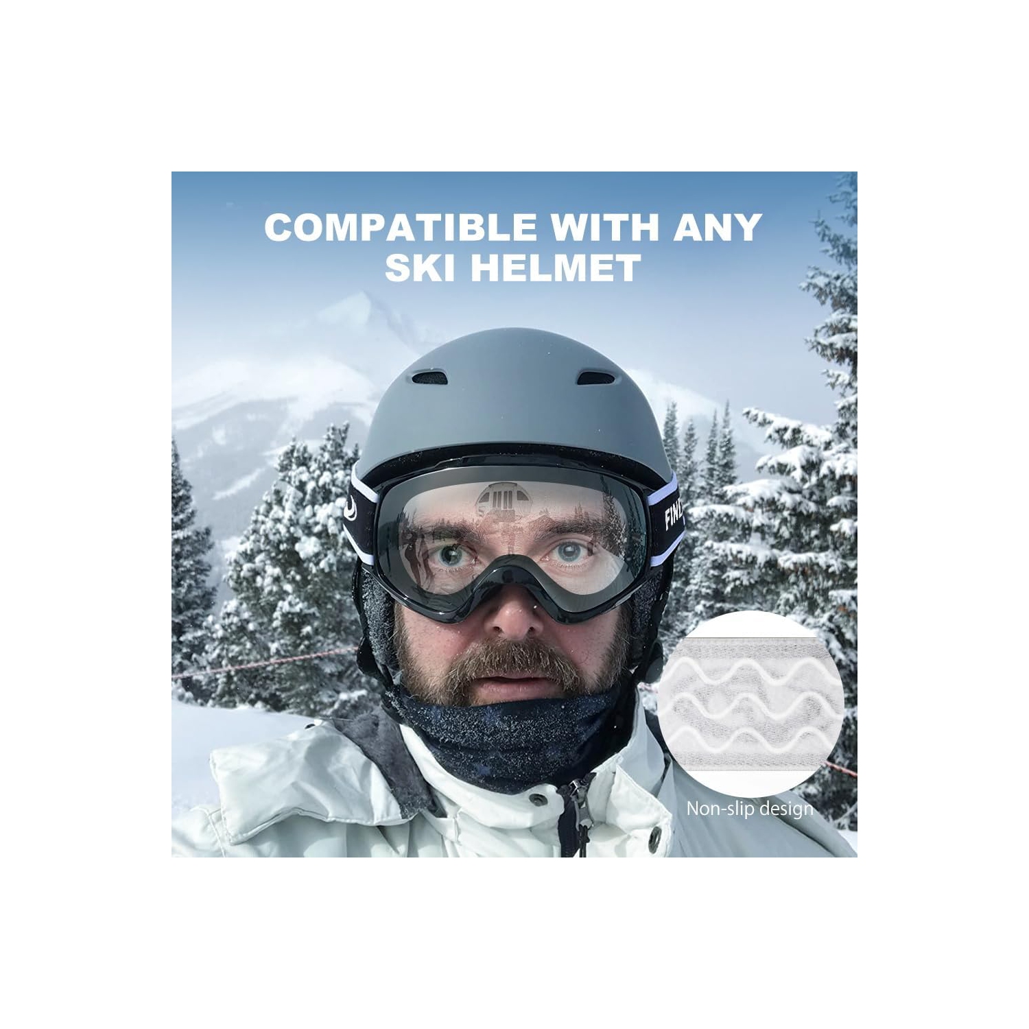 PetginHome-OTG Ski Goggles Over Glasses Snow/Snowboard Goggles for Men Women Youth