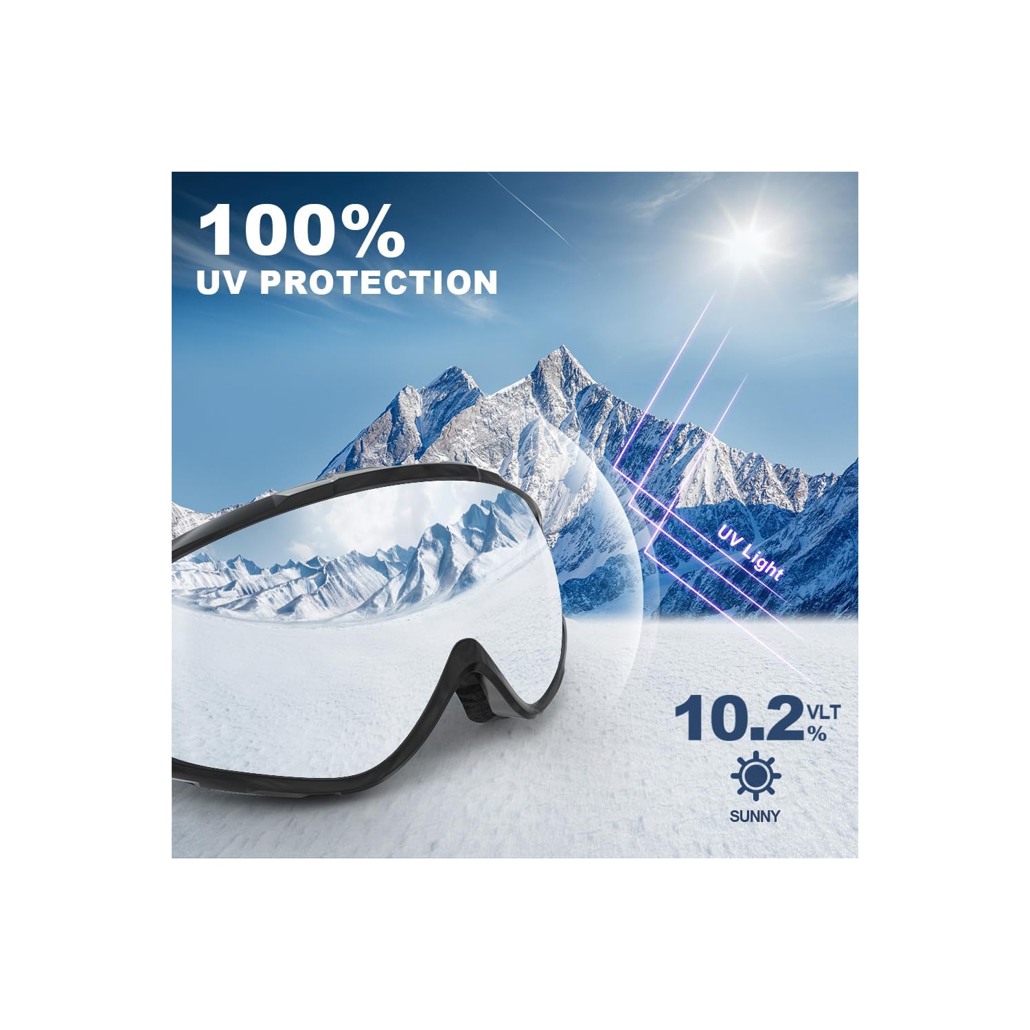 PetginHome-OTG Ski Goggles Over Glasses Snow/Snowboard Goggles for Men Women Youth