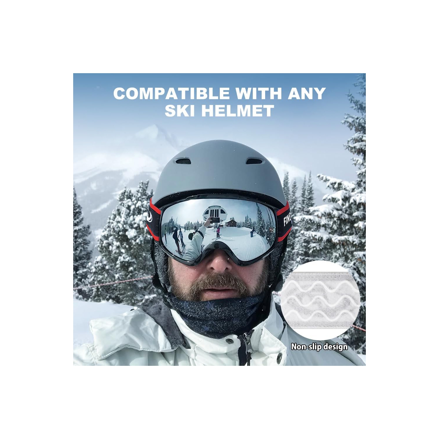 PetginHome-OTG Ski Goggles Over Glasses Snow/Snowboard Goggles for Men Women Youth