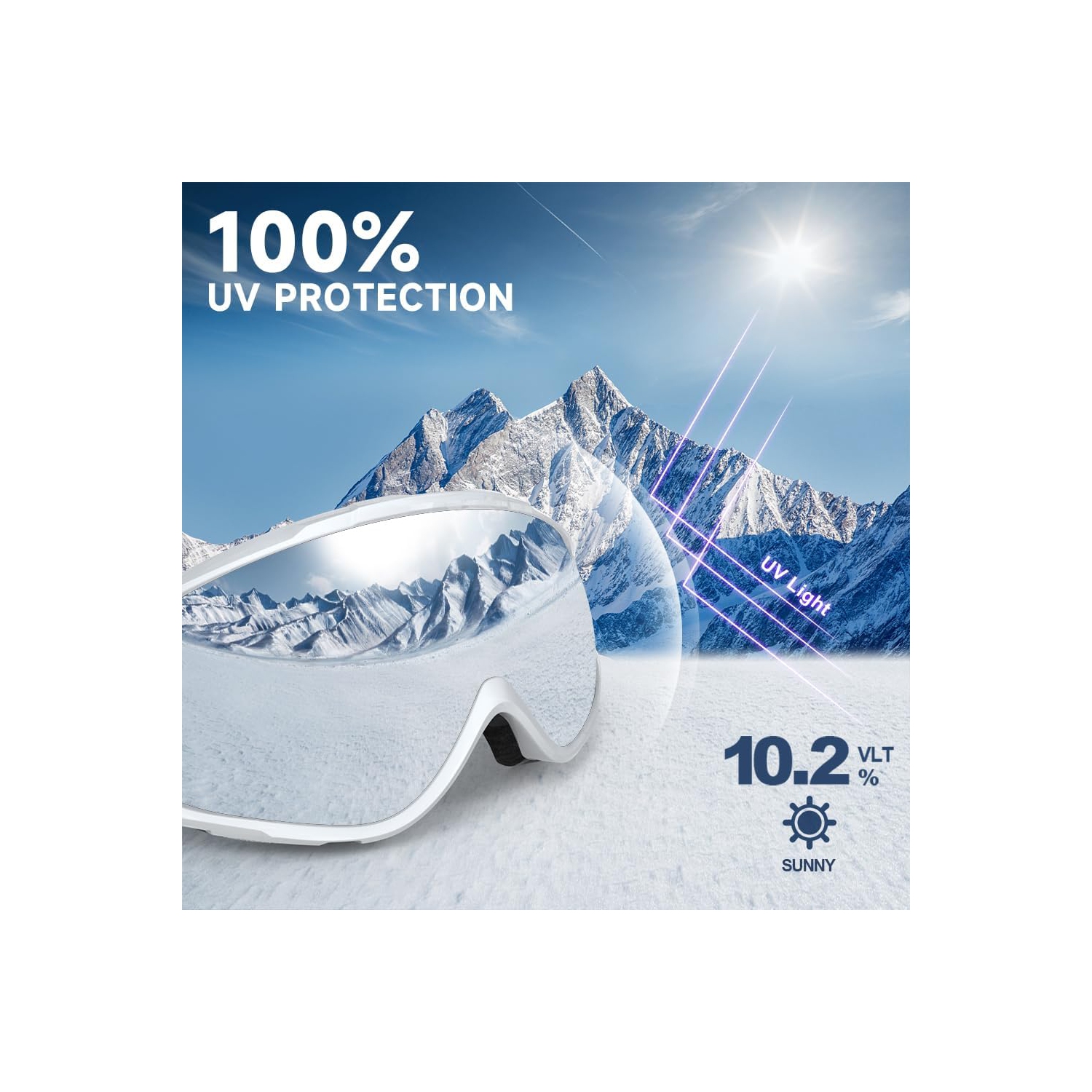 PetginHome-OTG Ski Goggles Over Glasses Snow/Snowboard Goggles for Men Women Youth