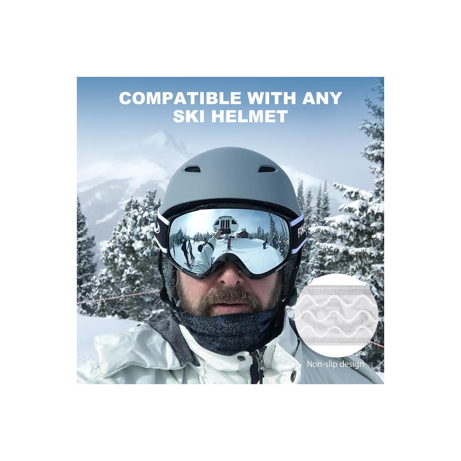 PetginHome-OTG Ski Goggles Over Glasses Snow/Snowboard Goggles for Men Women Youth