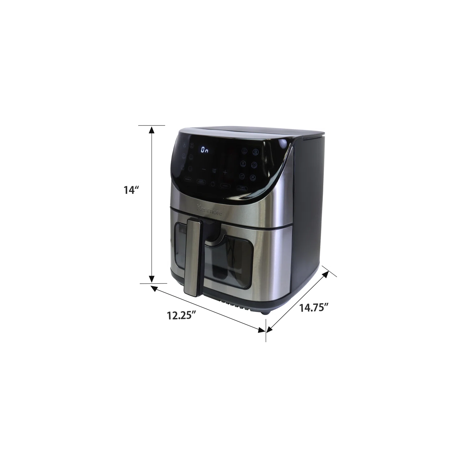 Friteuse à air chaud numérique 8&nbsp;Qt de Kenmore avec 12 préréglages de cuisson, acier inoxydable